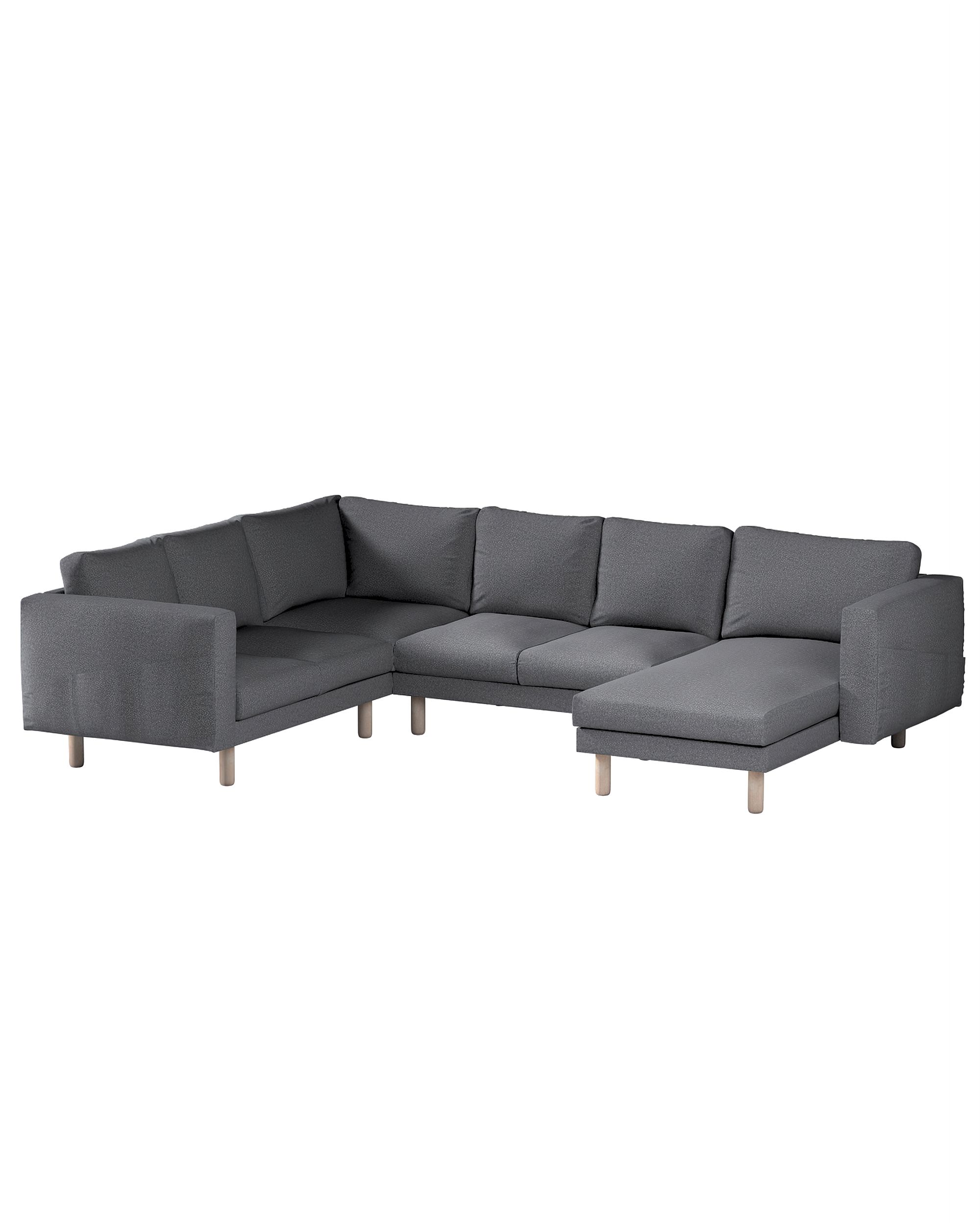 Bezug für Norsborg 5-Sitzer Ecksofa mit Recamiere Farbe grau Stoff strukturiert