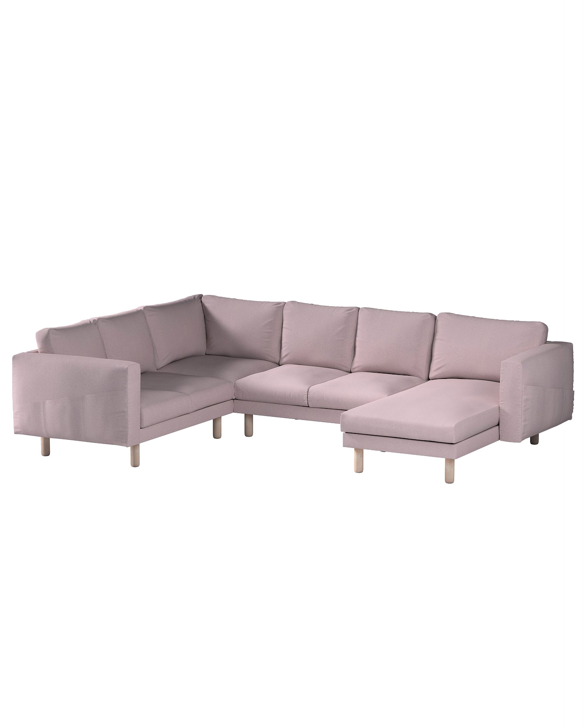 Bezug für Norsborg 5-Sitzer Ecksofa mit Recamiere Farbe rosa Stoff strukturiert