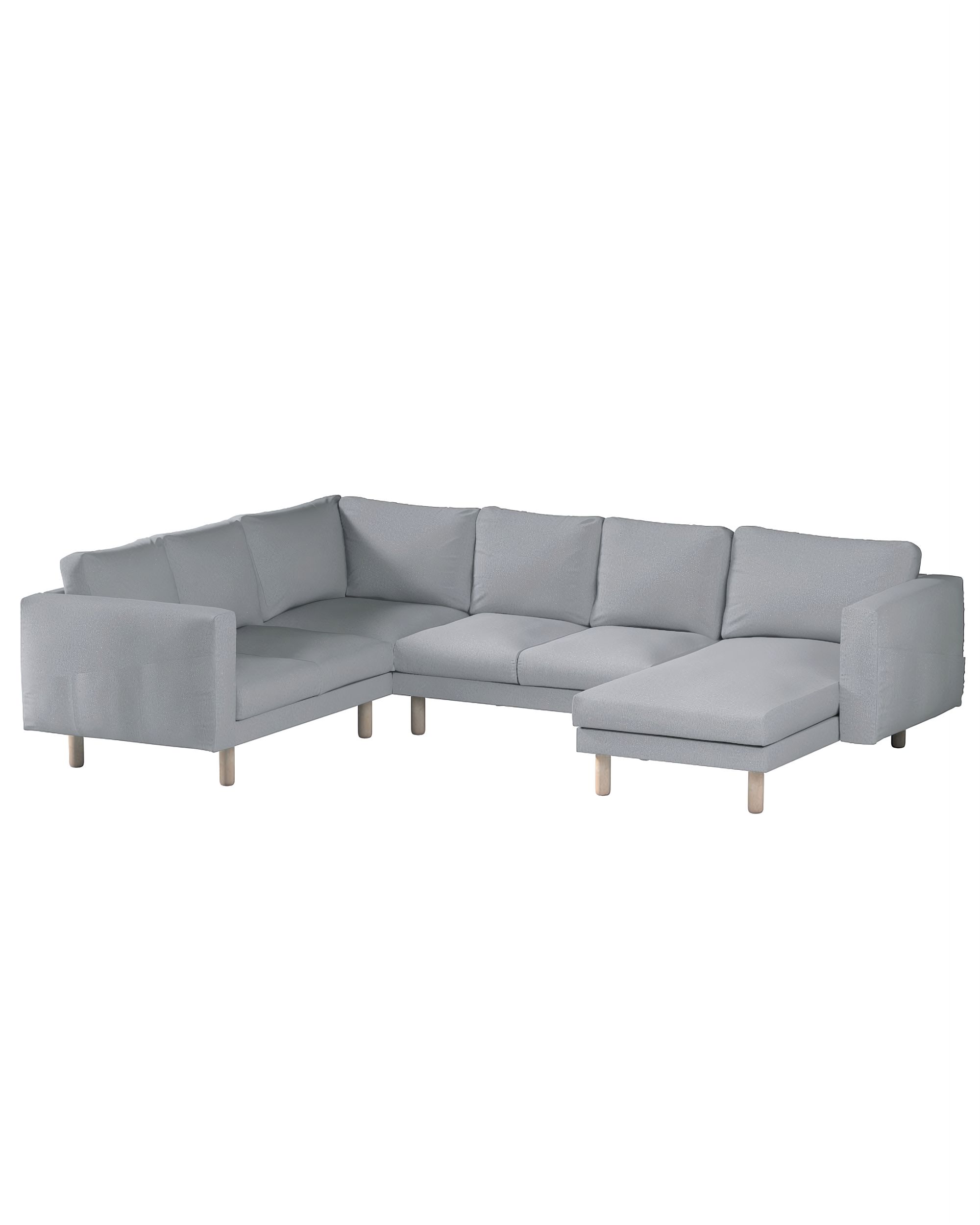 Bezug für Norsborg 5-Sitzer Ecksofa mit Recamiere Farbe grau Stoff strukturiert