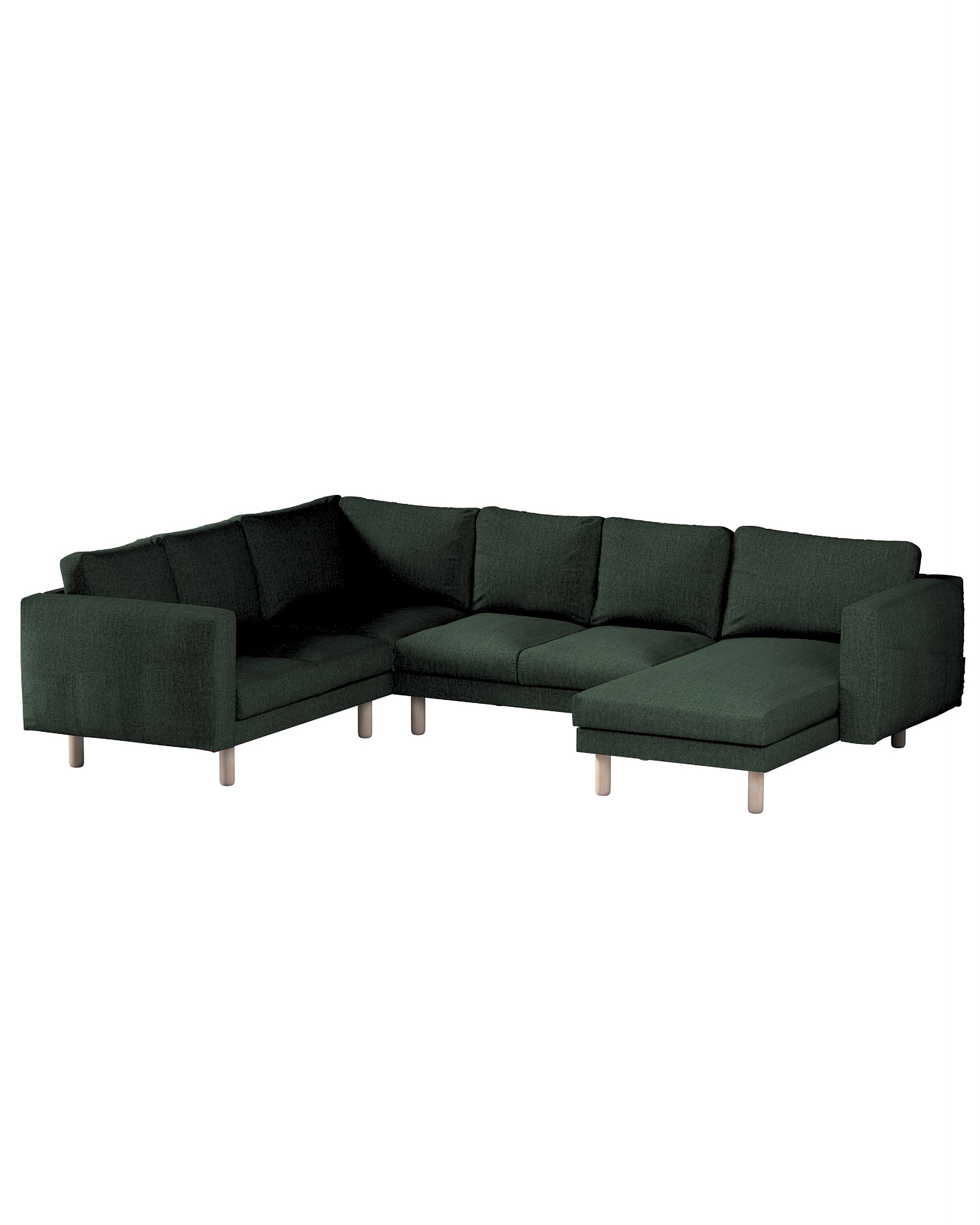 Bezug für Norsborg 5-Sitzer Ecksofa mit Recamiere Farbe grün Stoff strukturiert