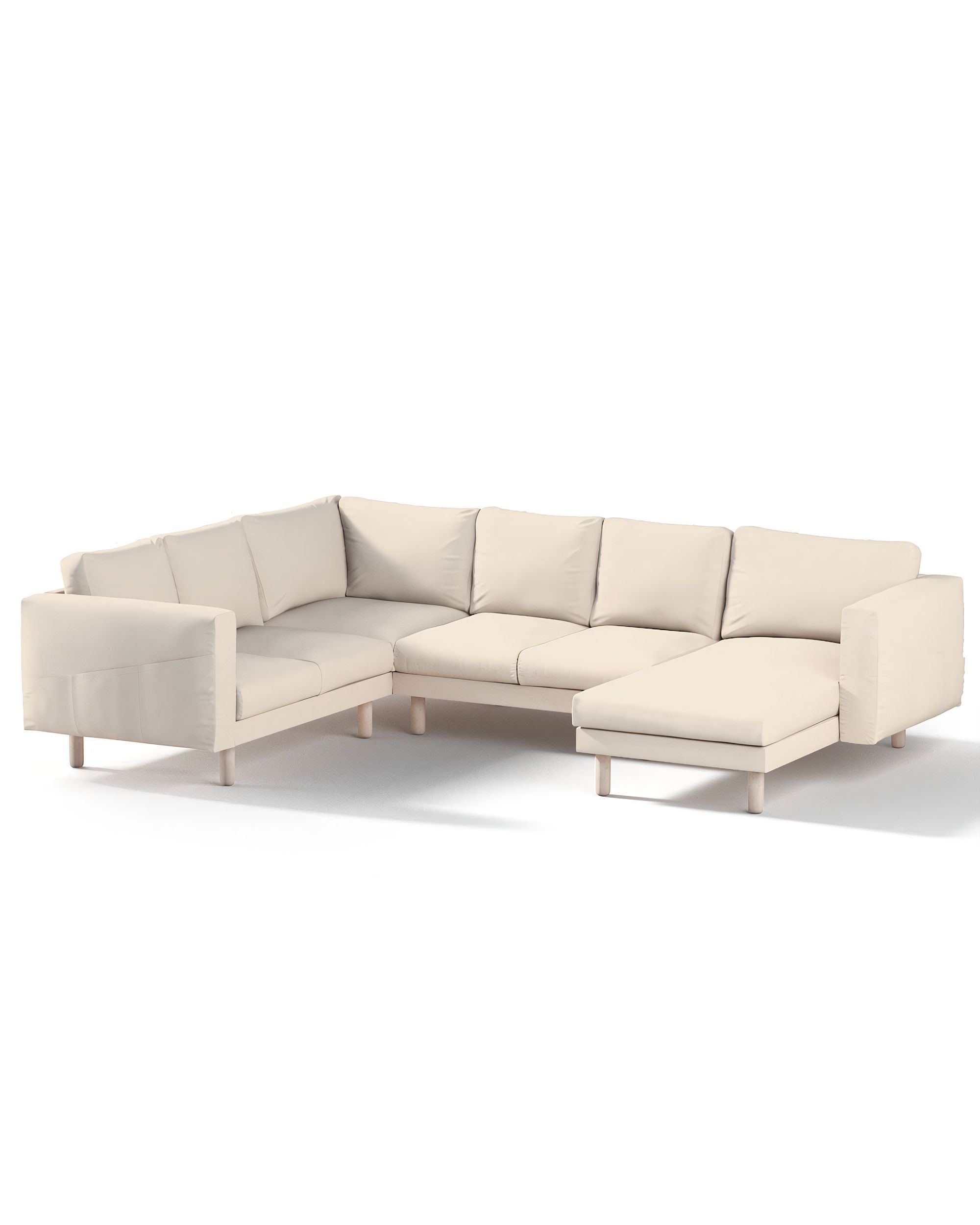 Bezug für Norsborg 5-Sitzer Ecksofa mit Recamiere Farbe beige Stoff strukturiert