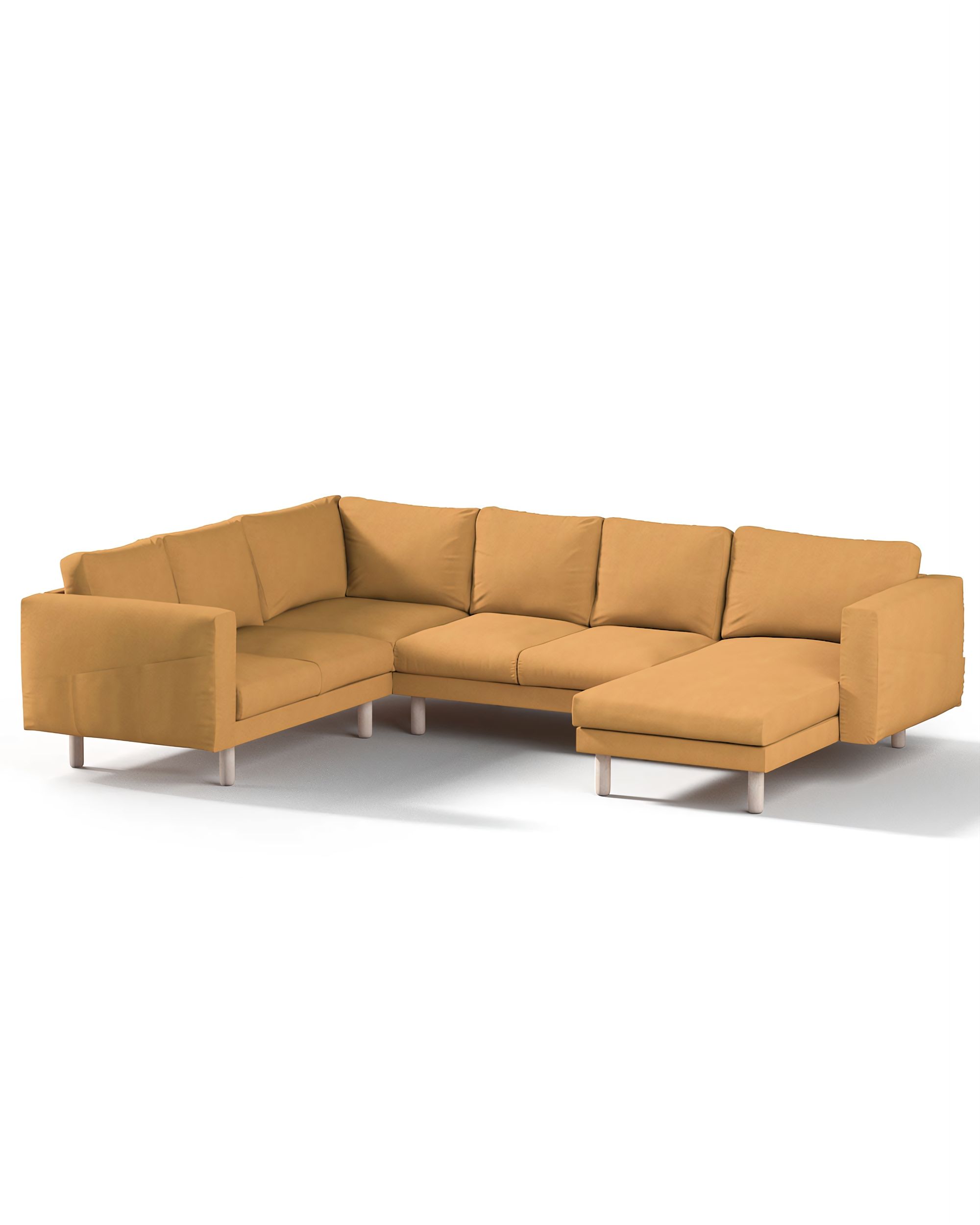 Bezug für Norsborg 5-Sitzer Ecksofa mit Recamiere Farbe gelb Stoff strukturiert