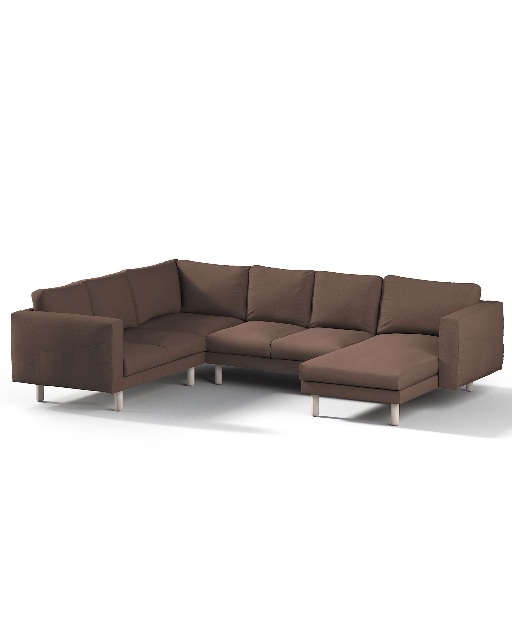 Bezug für Norsborg 5-Sitzer Ecksofa mit Recamiere Farbe braun Stoff strukturiert