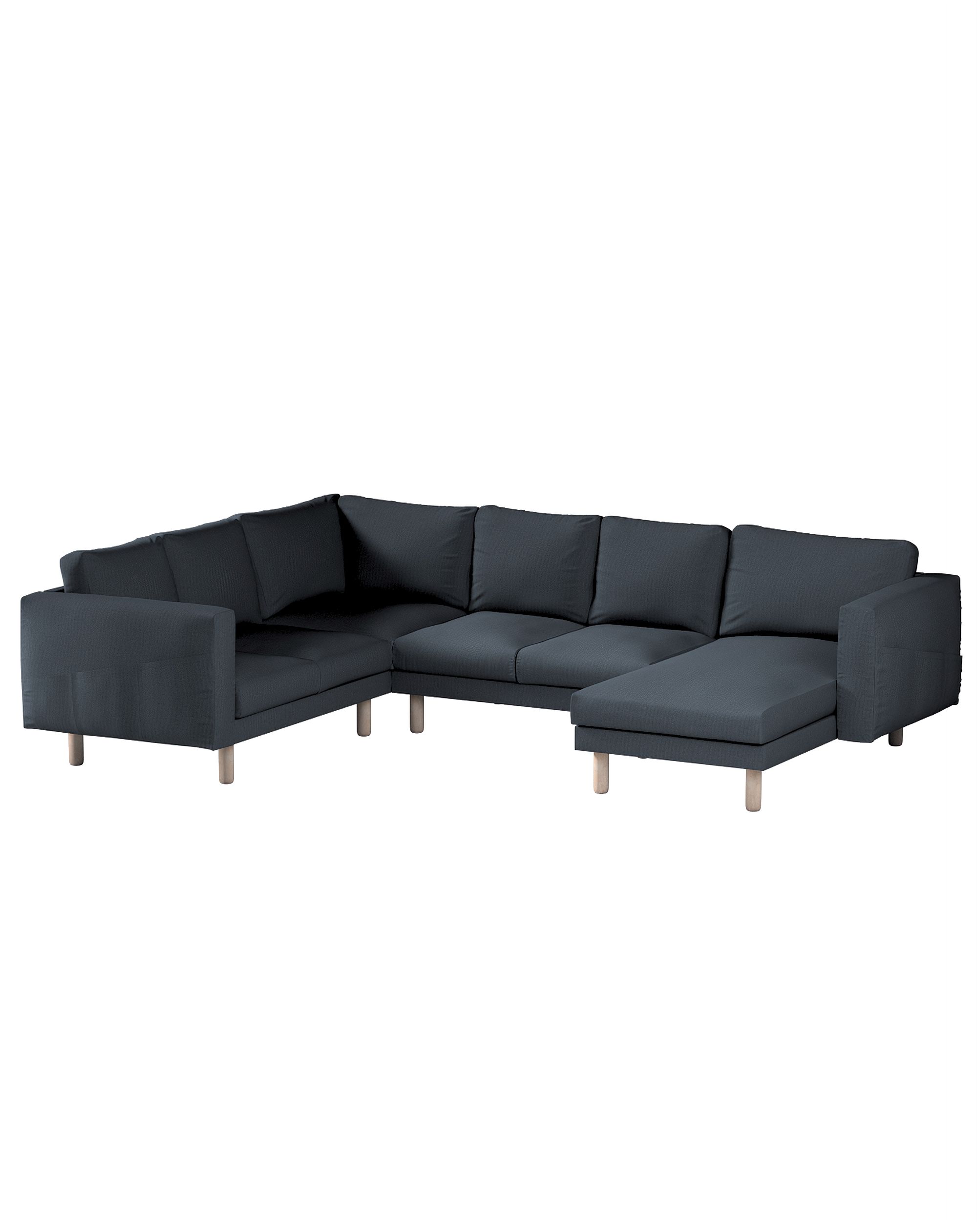 Bezug für Norsborg 5-Sitzer Ecksofa mit Recamiere Farbe blau Stoff strukturiert