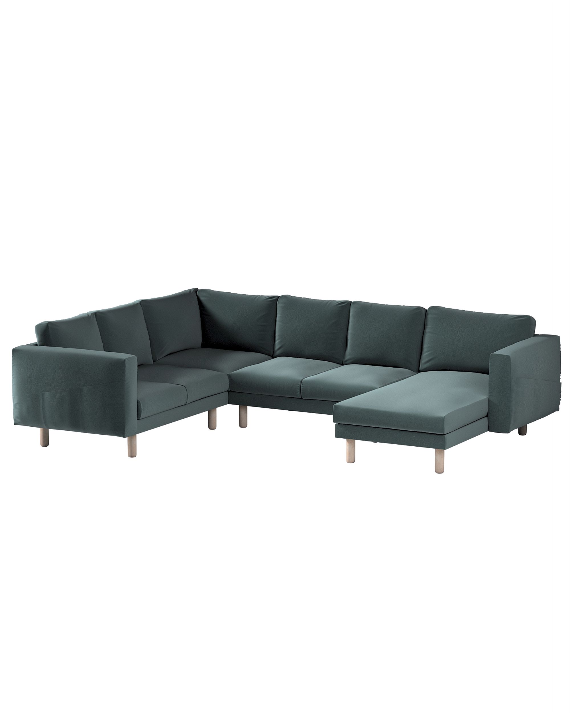 Bezug für Norsborg 5-Sitzer Ecksofa mit Recamiere Farbe grün Stoff samt