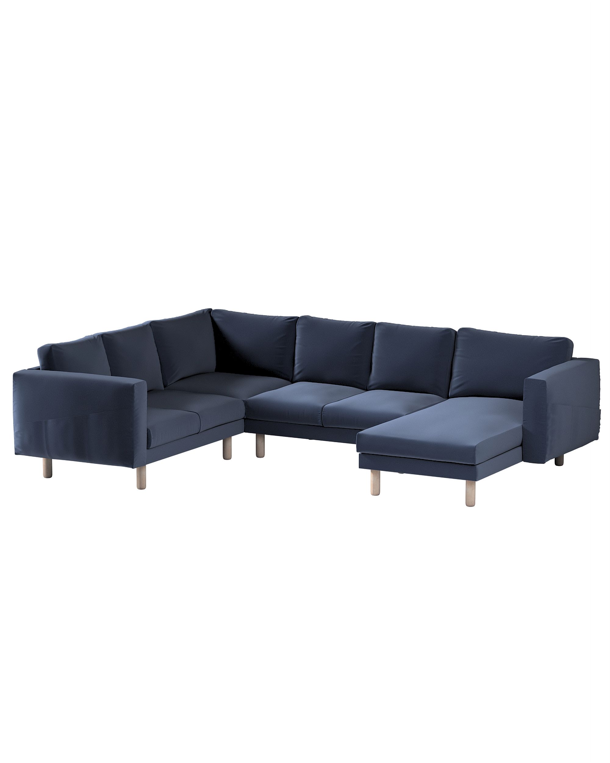 Bezug für Norsborg 5-Sitzer Ecksofa mit Recamiere Farbe dunkelblau Stoff samt