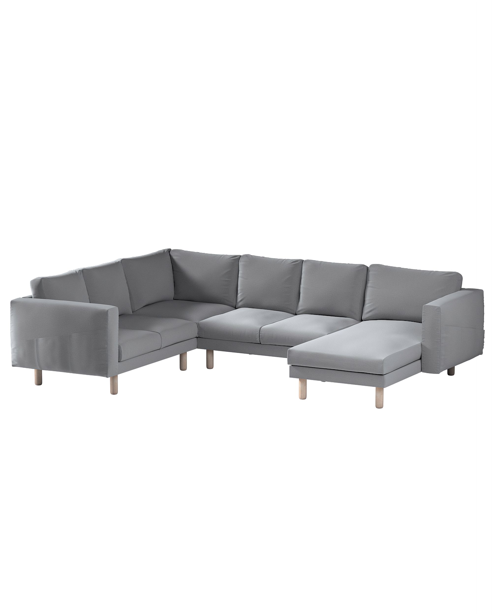 Bezug für Norsborg 5-Sitzer Ecksofa mit Recamiere Farbe grau Stoff samt