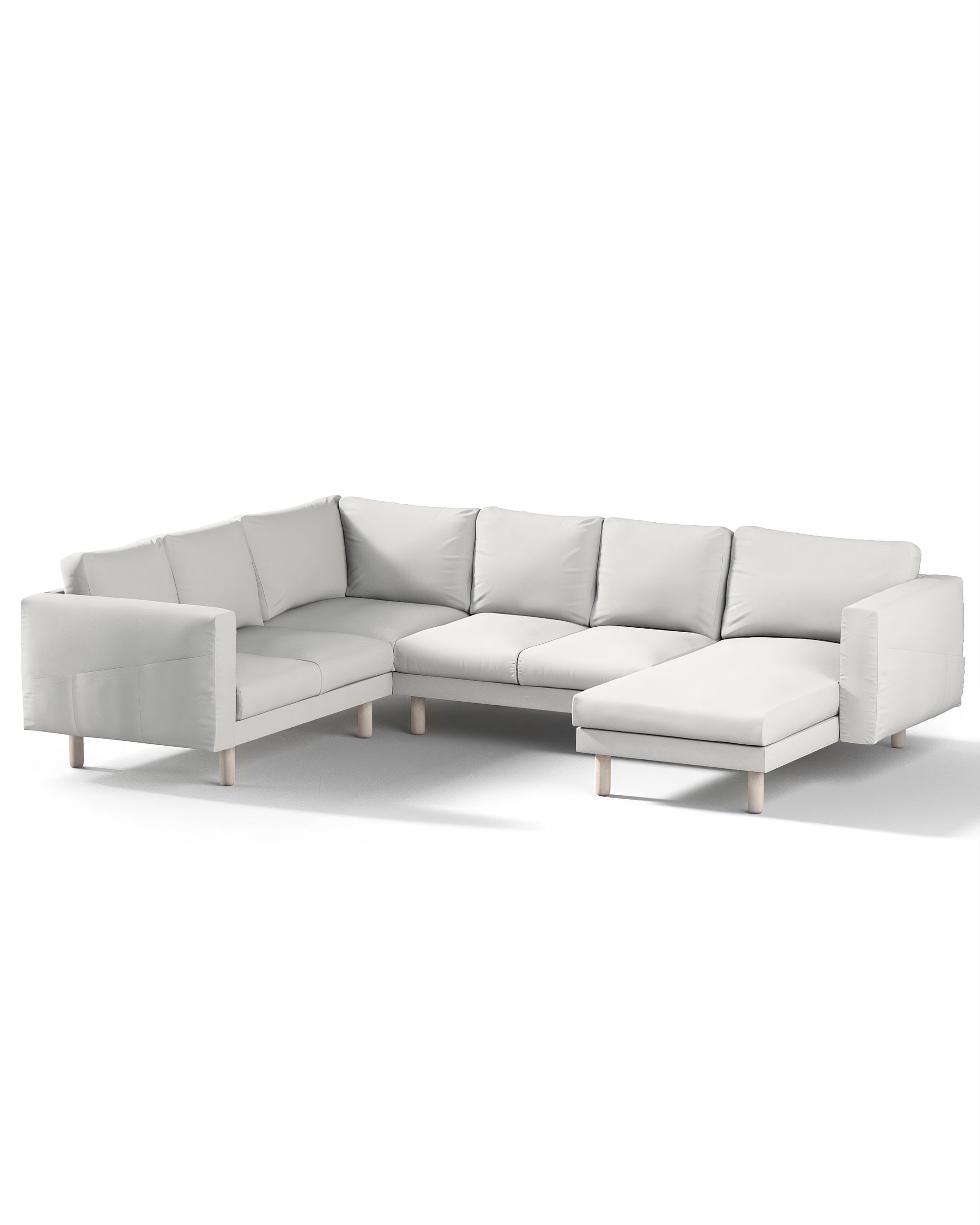 Bezug für Norsborg 5-Sitzer Ecksofa mit Recamiere Farbe grau Stoff strukturiert
