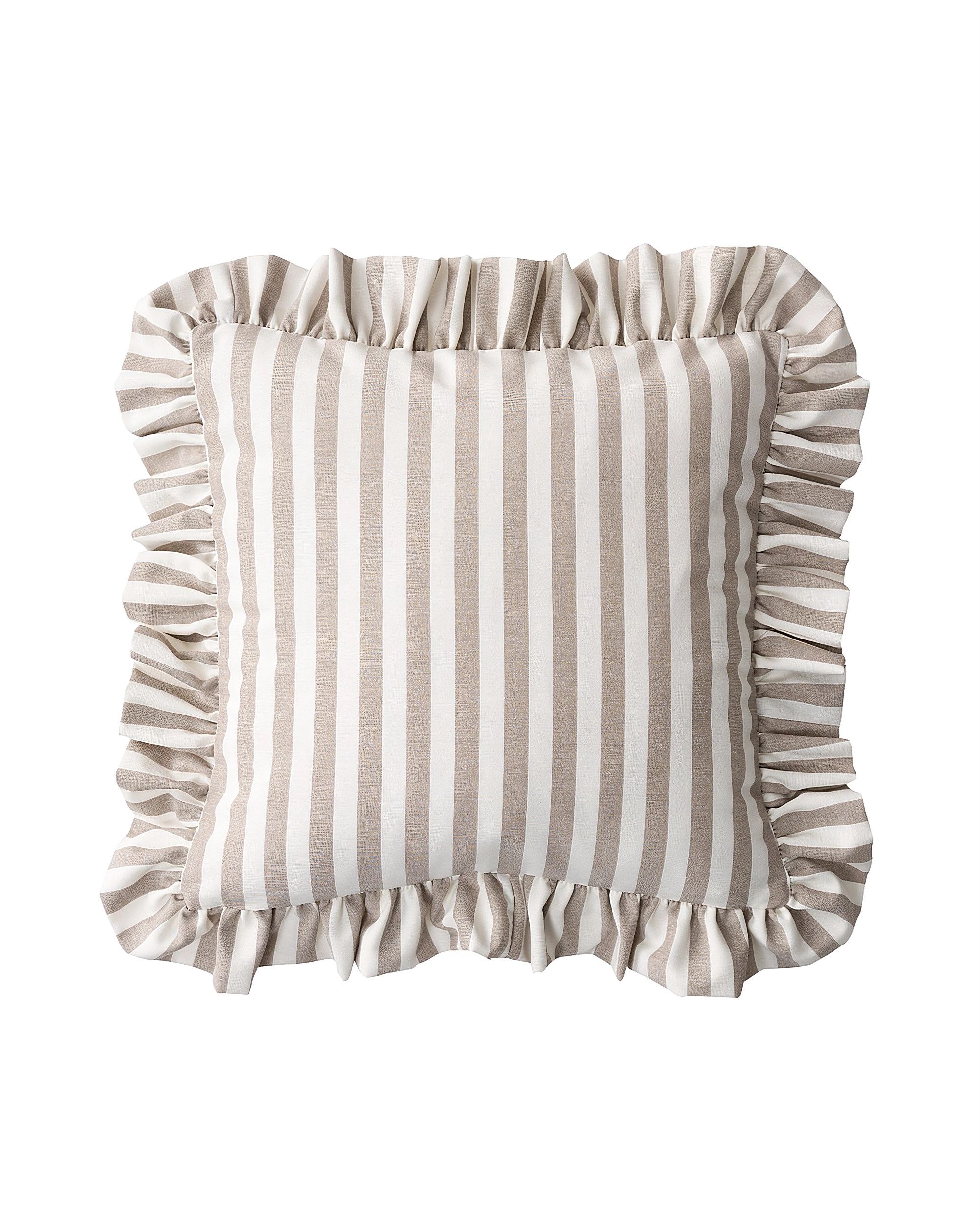 Kissenhülle Charlotte 45x45 cm mit Rüsche Farbe beige Stoff gemustert