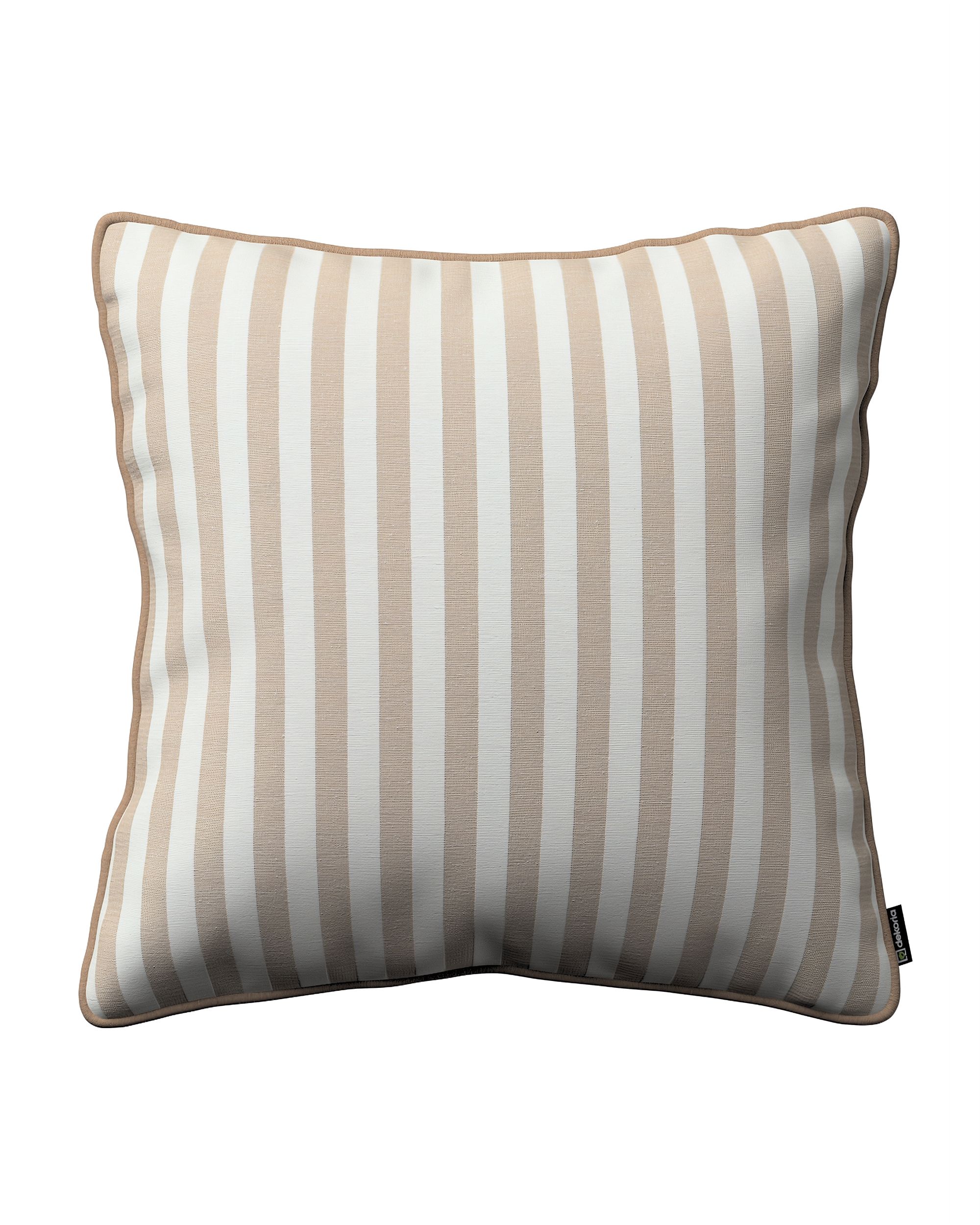 Kissenhülle Gabi mit Paspel Farbe beige Stoff gemustert