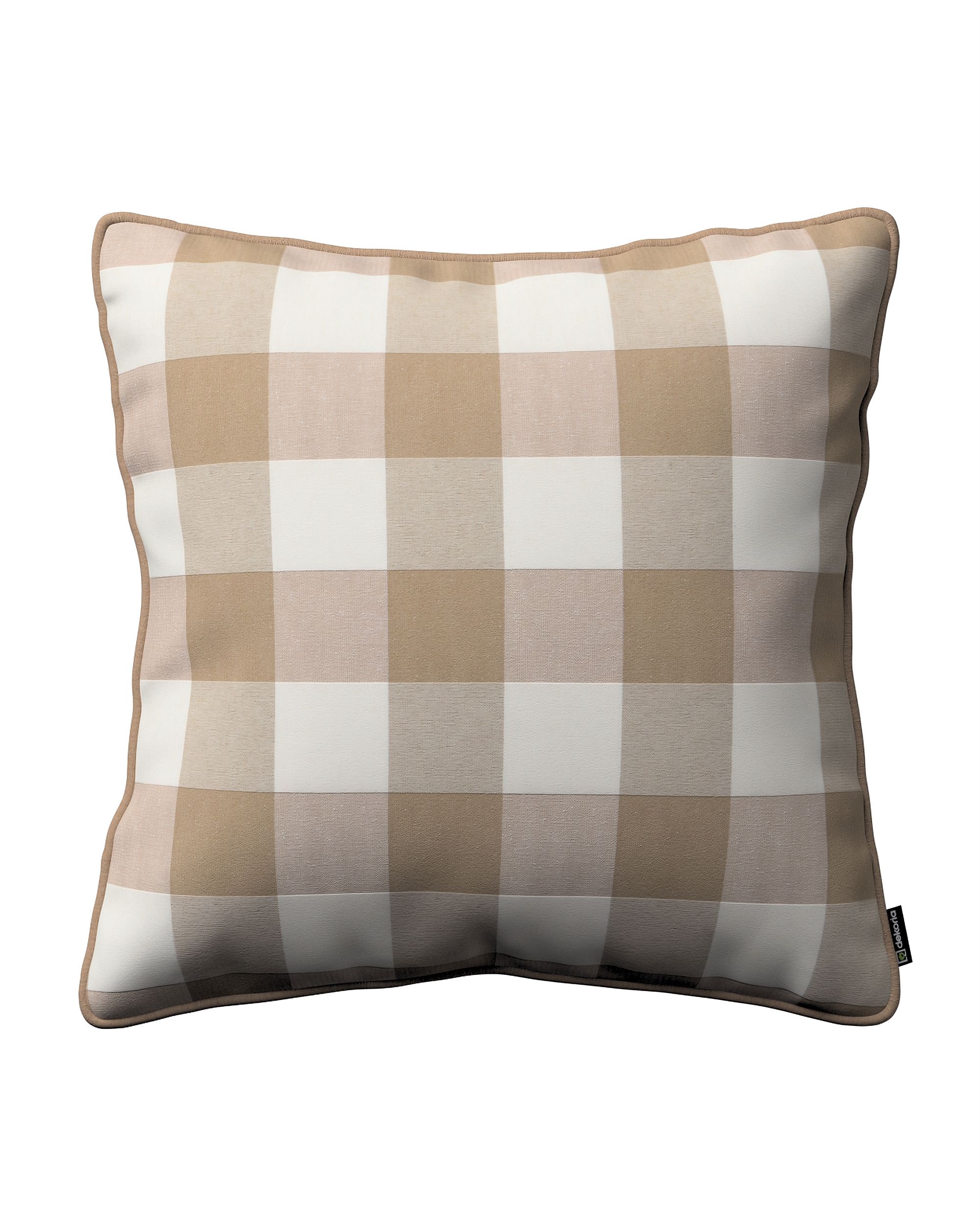 Kissenhülle Gabi mit Paspel Farbe beige Stoff gemustert