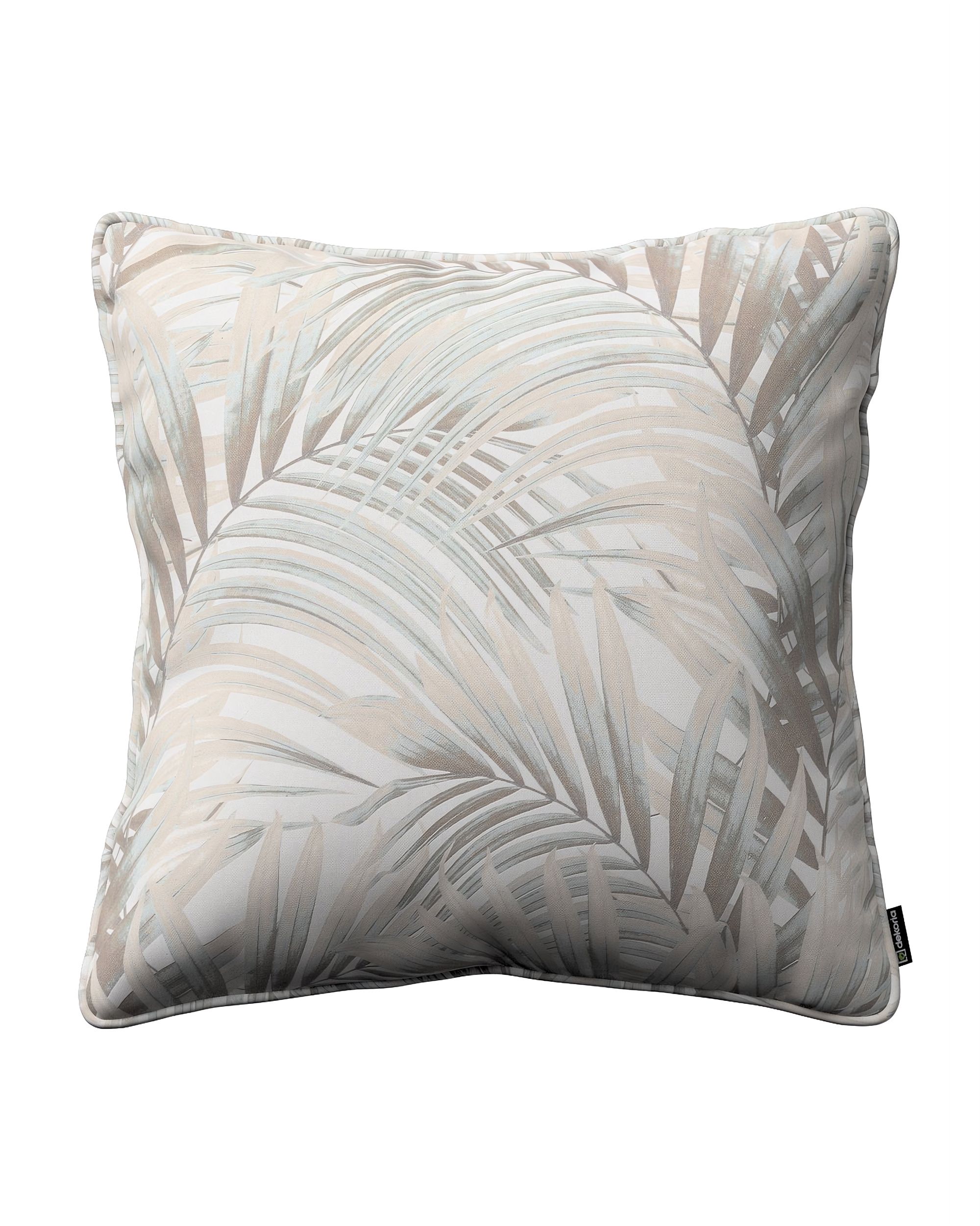 Kissenhülle Gabi mit Paspel Farbe beige Stoff gemustert