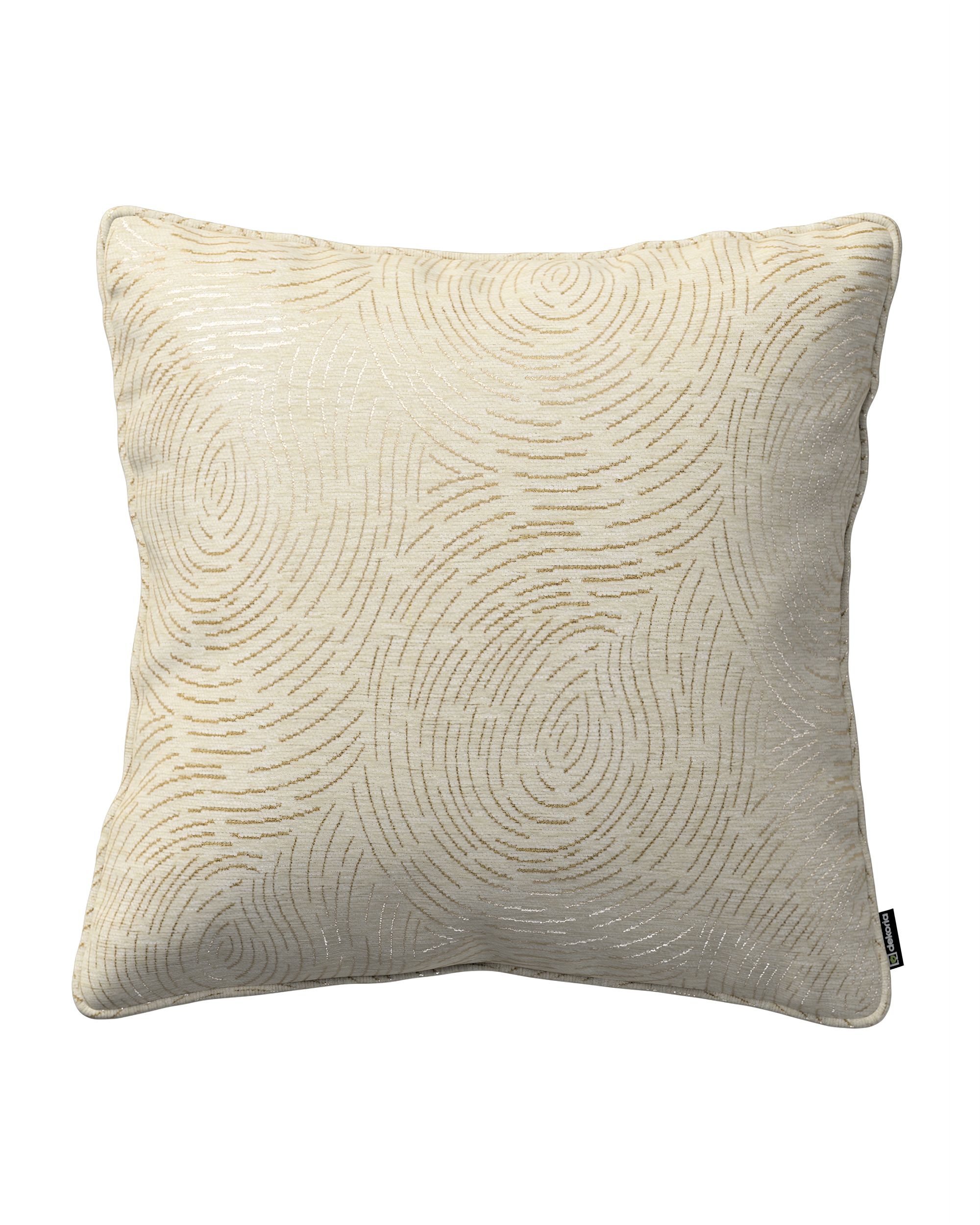 Kissenhülle Gabi mit Paspel Farbe beige Stoff glänzend, strukturiert, gemustert