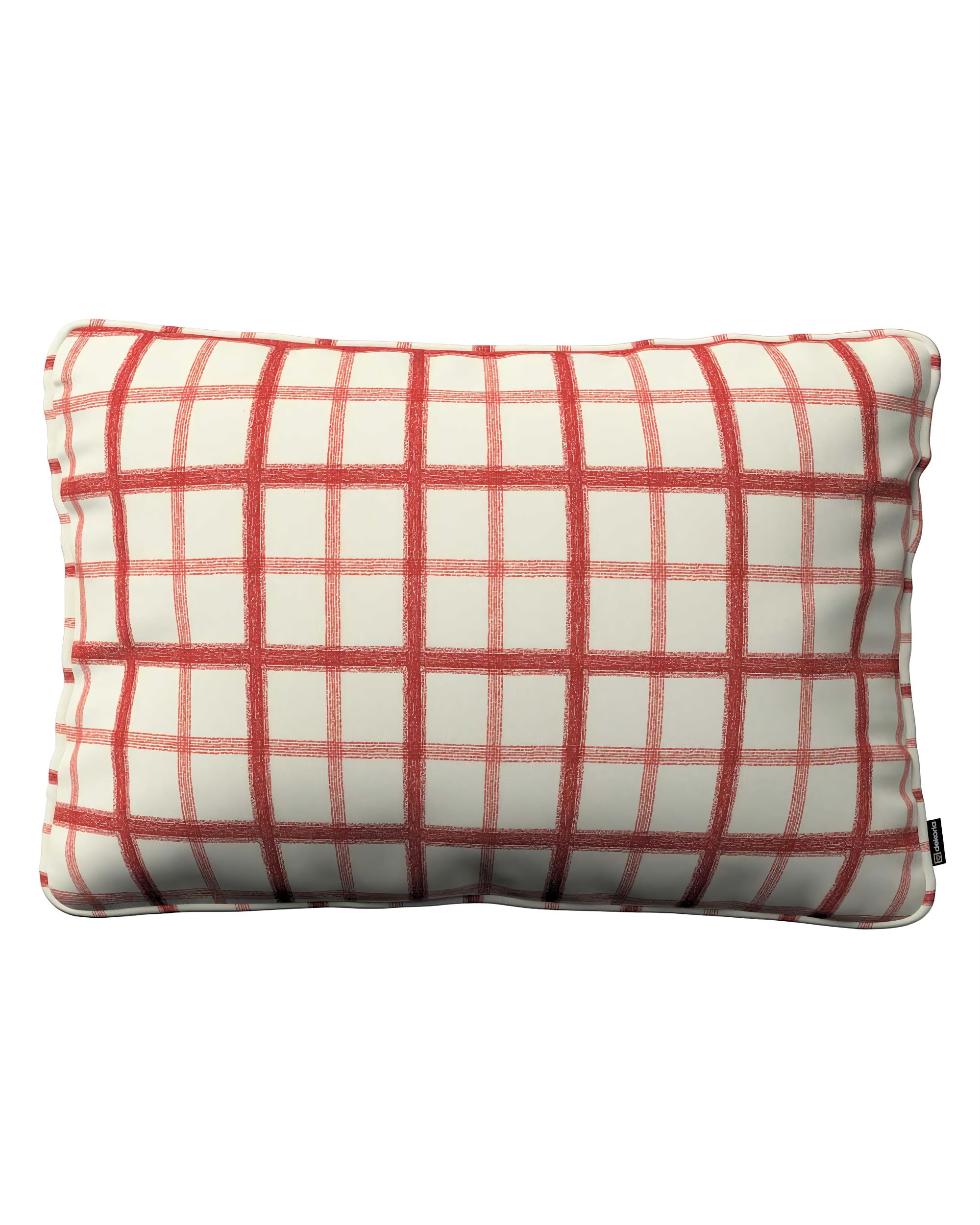 Kissenhülle Gabi mit Paspel 60x40cm Farbe rot Stoff gemustert