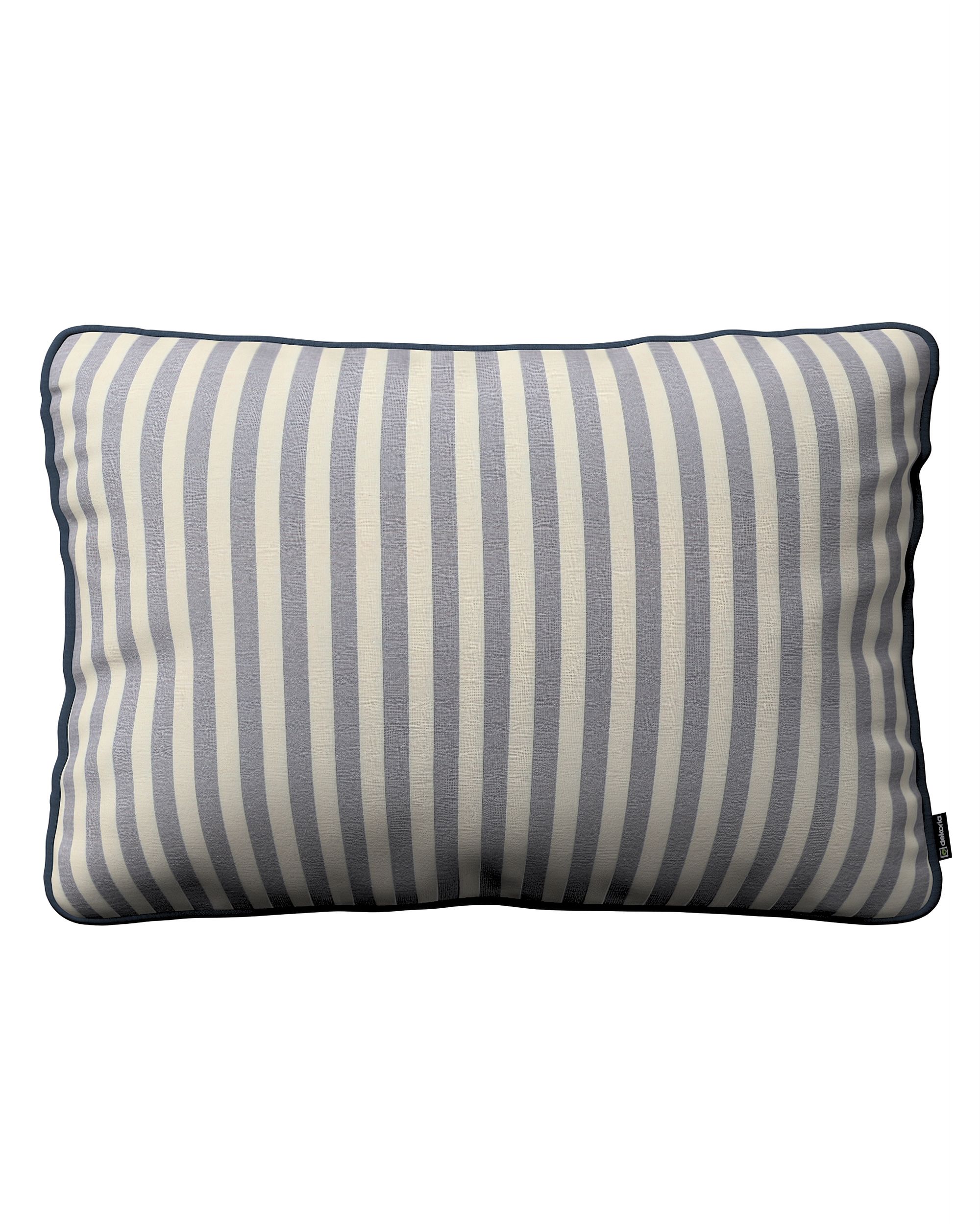 Kissenhülle Gabi mit Paspel 60x40cm Farbe dunkelblau Stoff gemustert