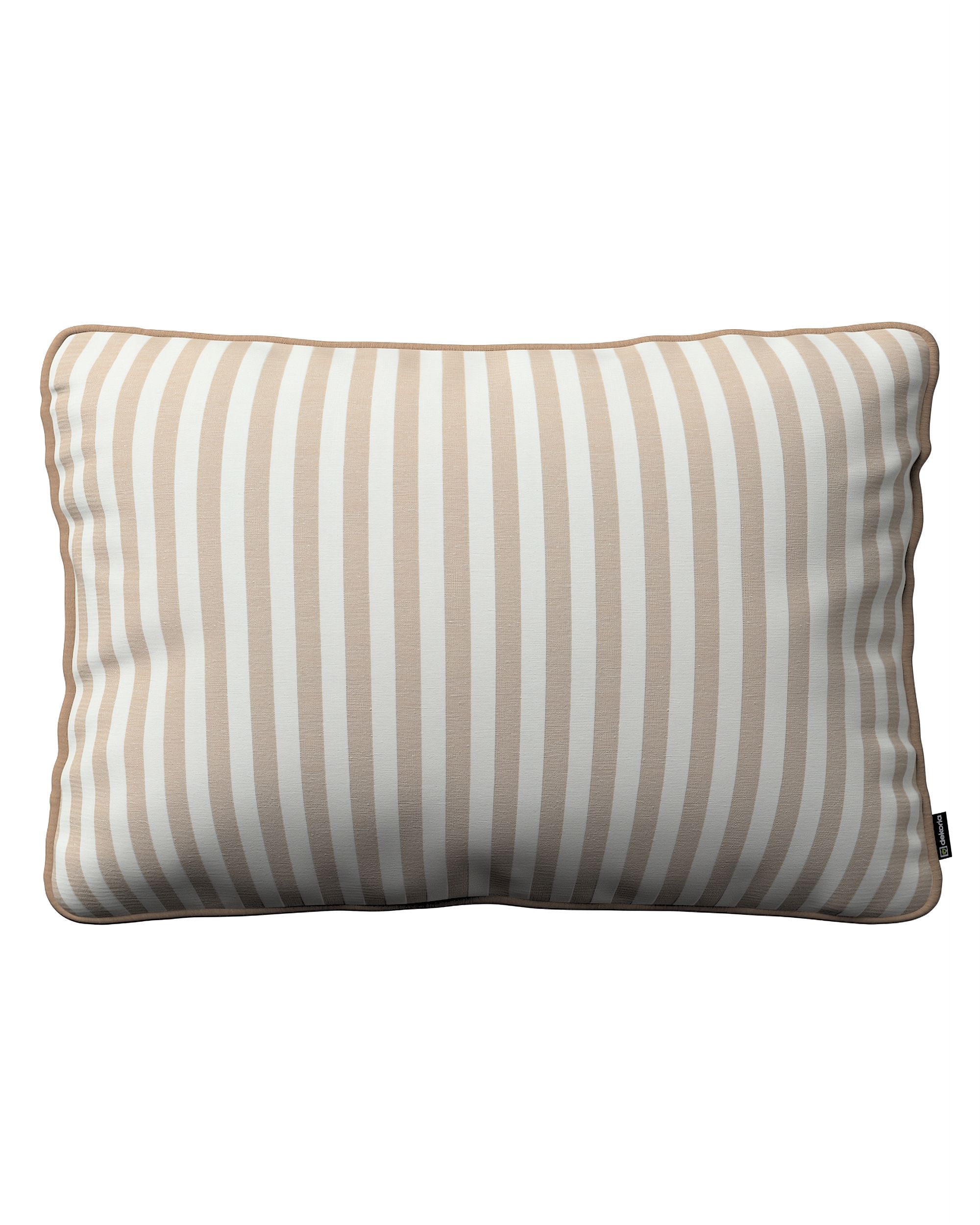 Kissenhülle Gabi mit Paspel 60x40cm Farbe beige Stoff gemustert