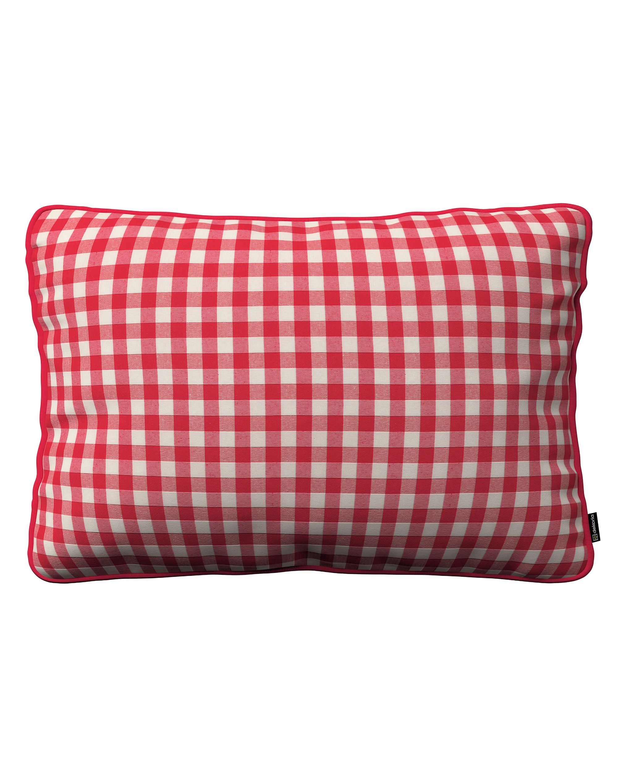 Kissenhülle Gabi mit Paspel 60x40cm Farbe rot Stoff gemustert