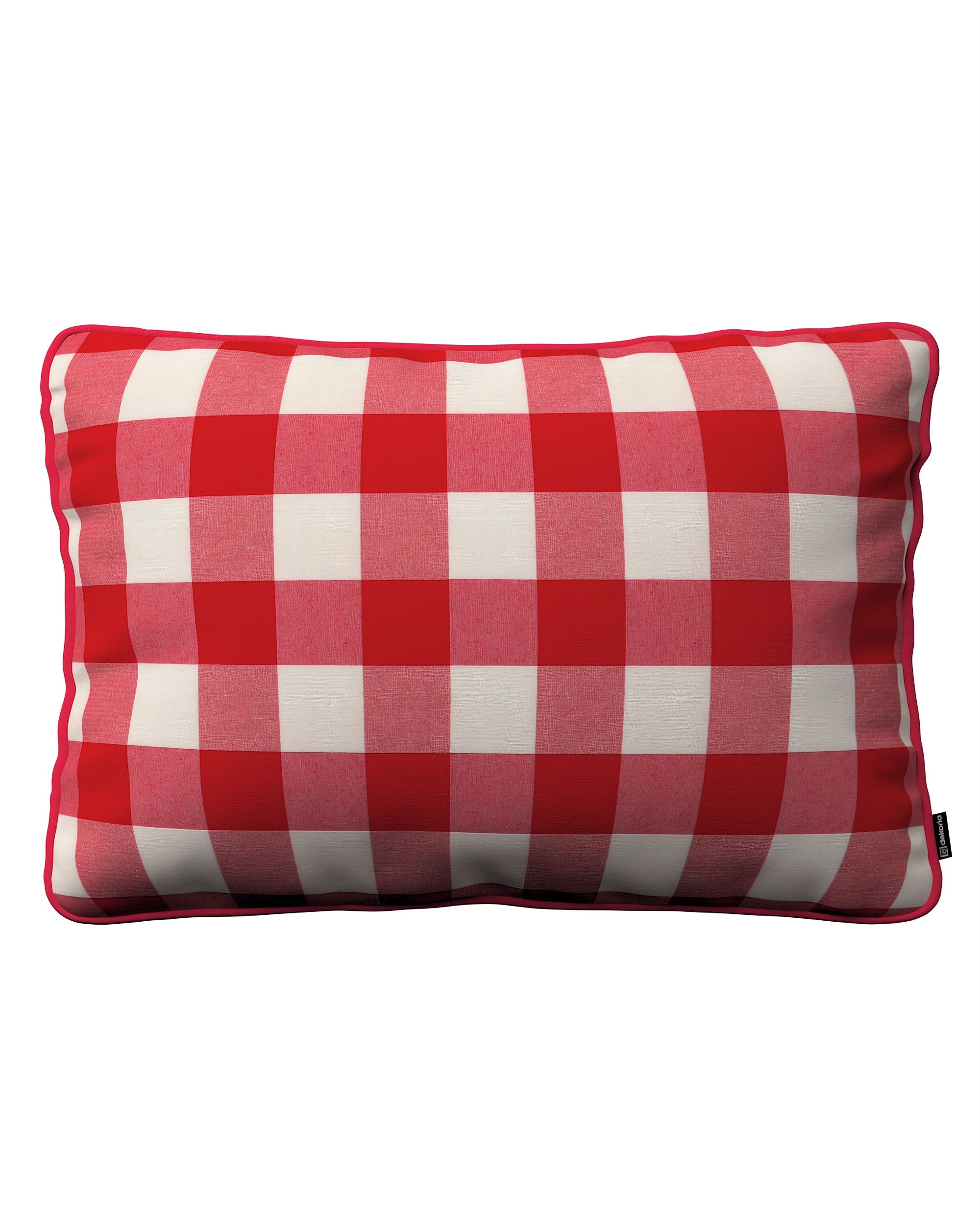 Kissenhülle Gabi mit Paspel 60x40cm Farbe rot Stoff gemustert