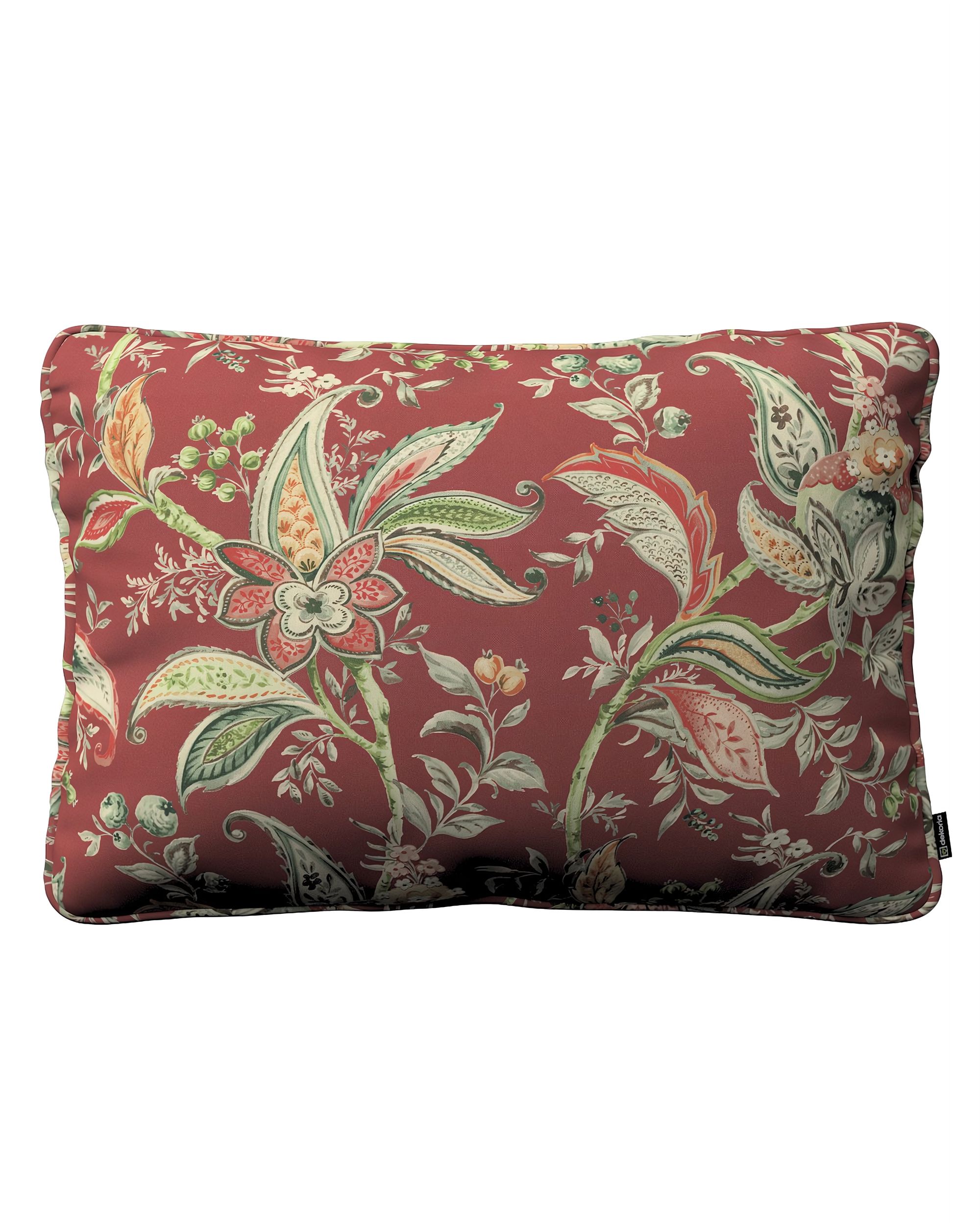 Kissenhülle Gabi mit Paspel 60x40cm Farbe rot Stoff gemustert