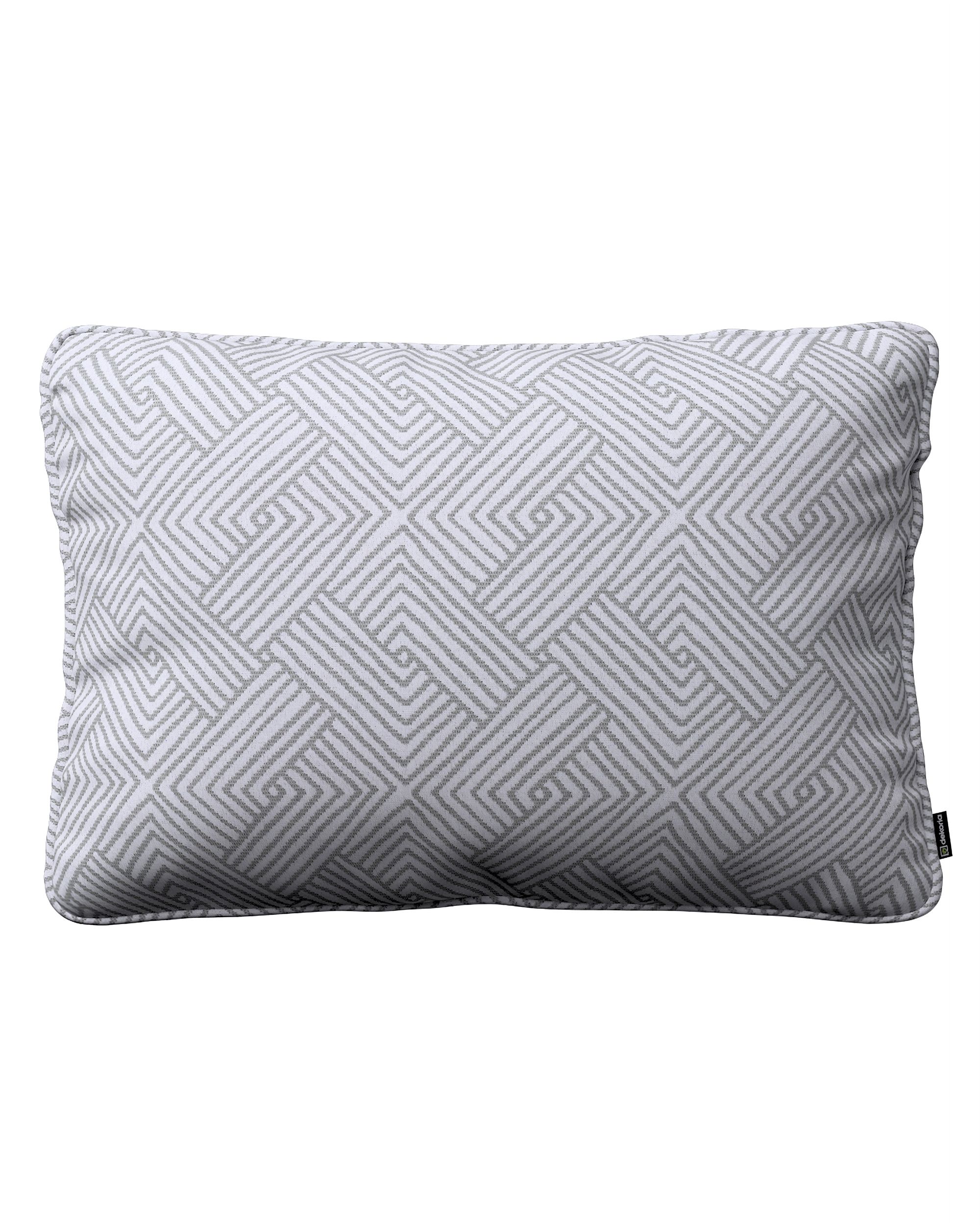 Kissenhülle Gabi mit Paspel 60x40cm Farbe silbern Stoff strukturiert, gemustert