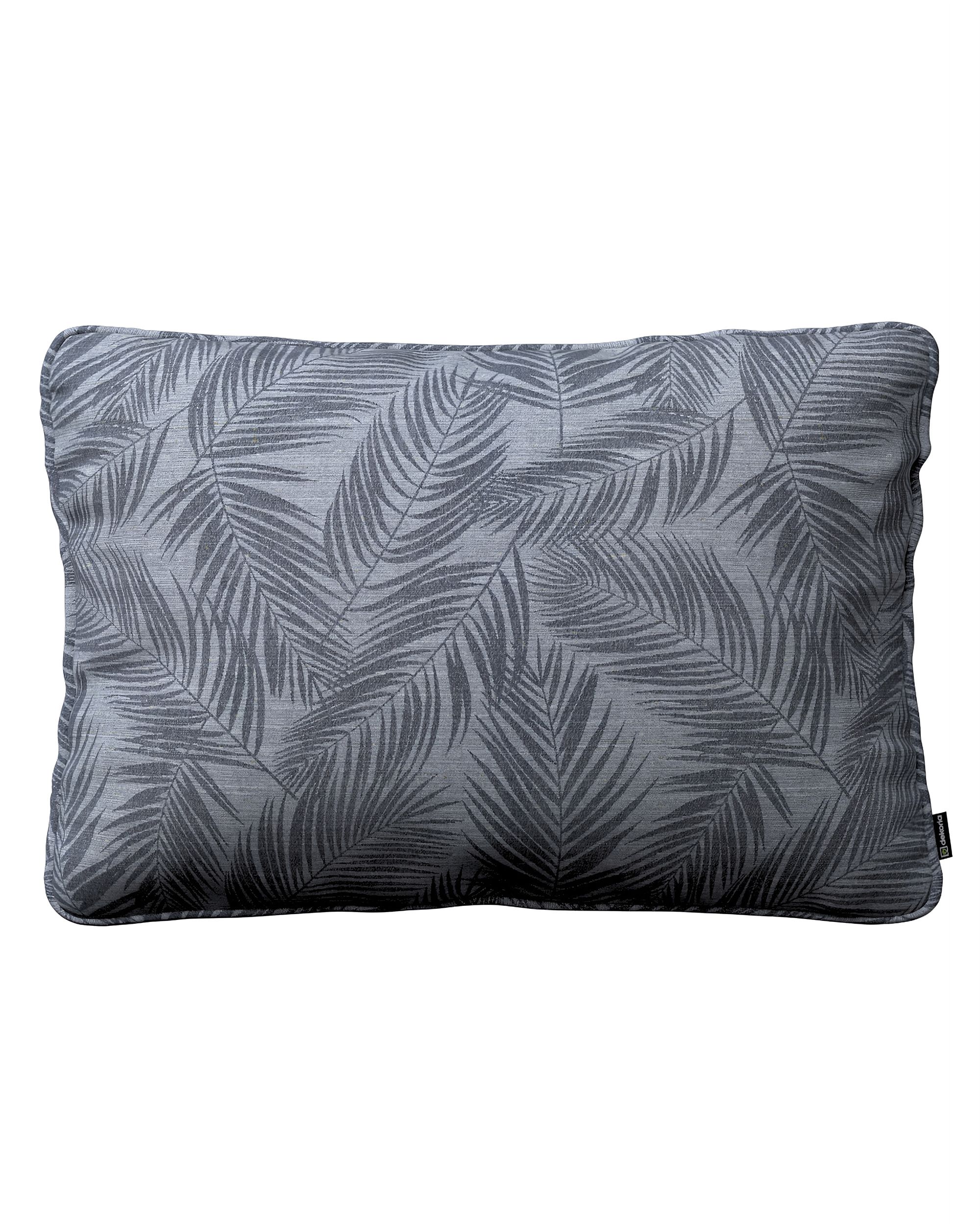 Kissenhülle Gabi mit Paspel 60x40cm Farbe grau Stoff glänzend, gemustert