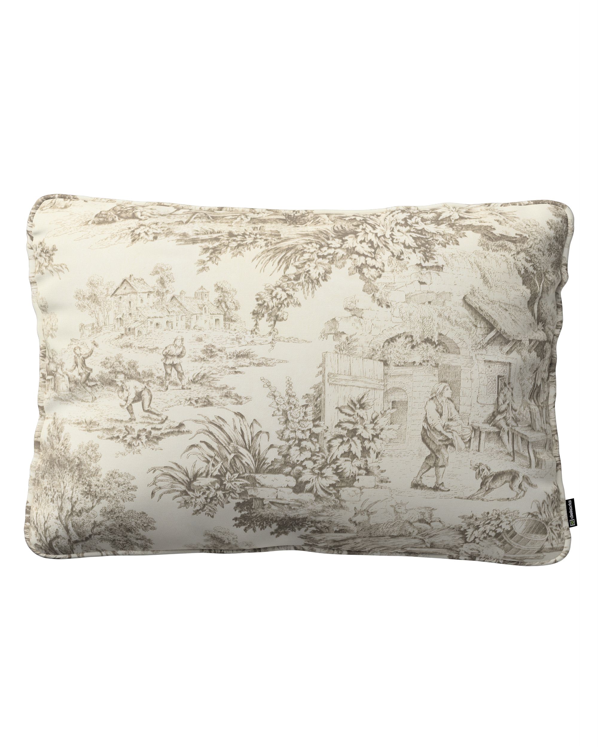 Kissenhülle Gabi mit Paspel 60x40cm Farbe braun Stoff gemustert