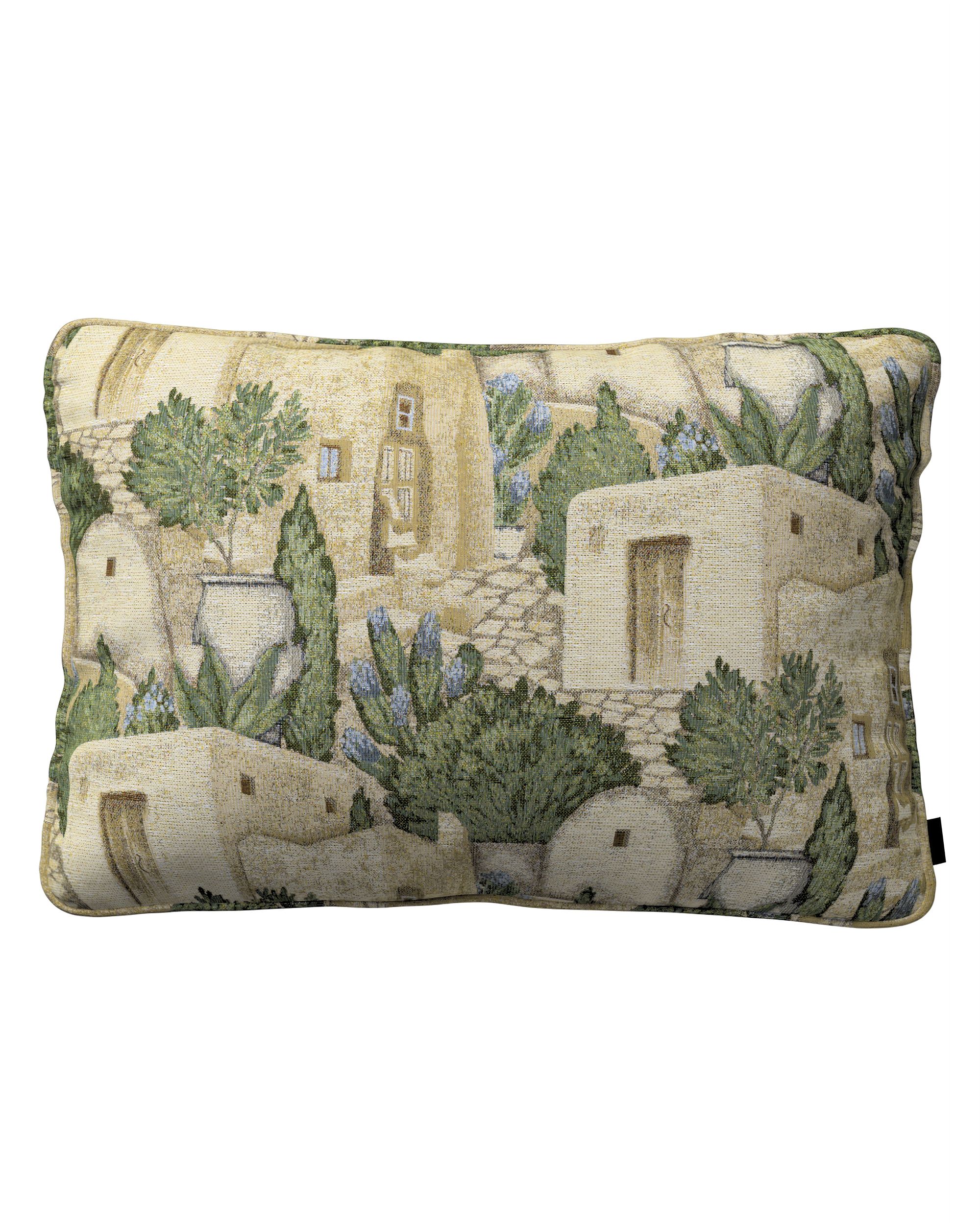 Kissenhülle Gabi mit Paspel 60x40cm Farbe beige Stoff strukturiert, gemustert