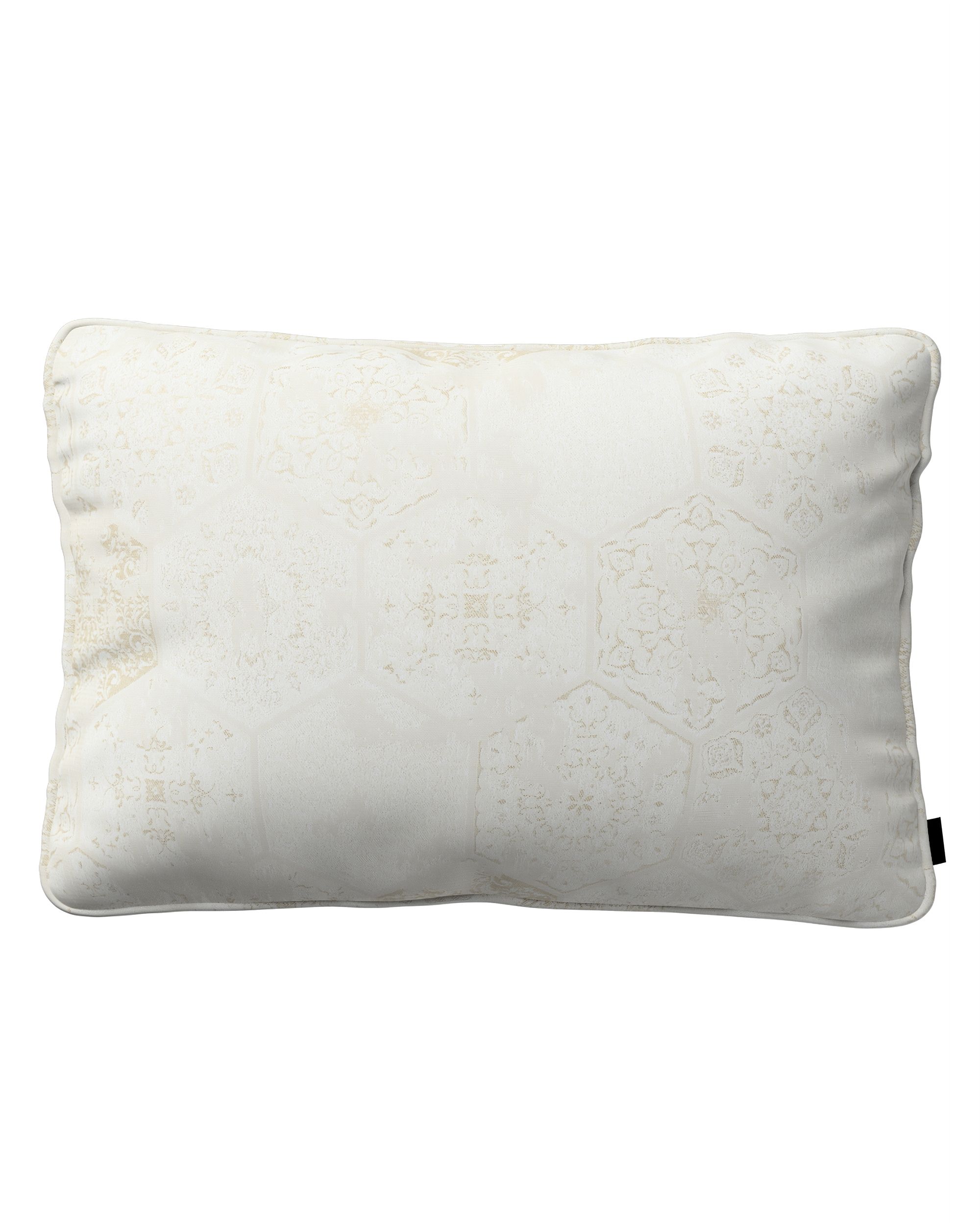 Kissenhülle Gabi mit Paspel 60x40cm Farbe creme Stoff glänzend, strukturiert, gemustert