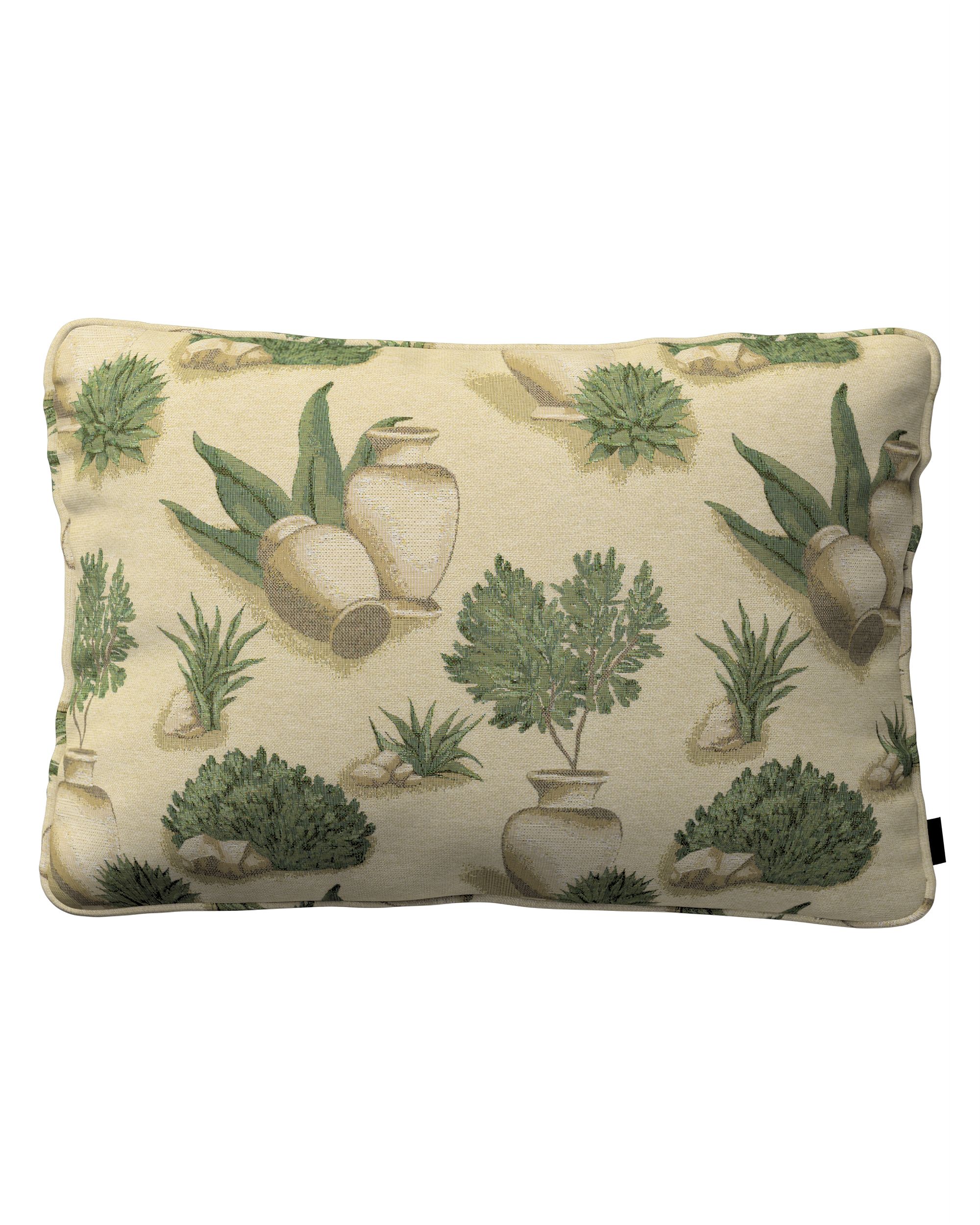 Kissenhülle Gabi mit Paspel 60x40cm Farbe beige Stoff strukturiert, gemustert