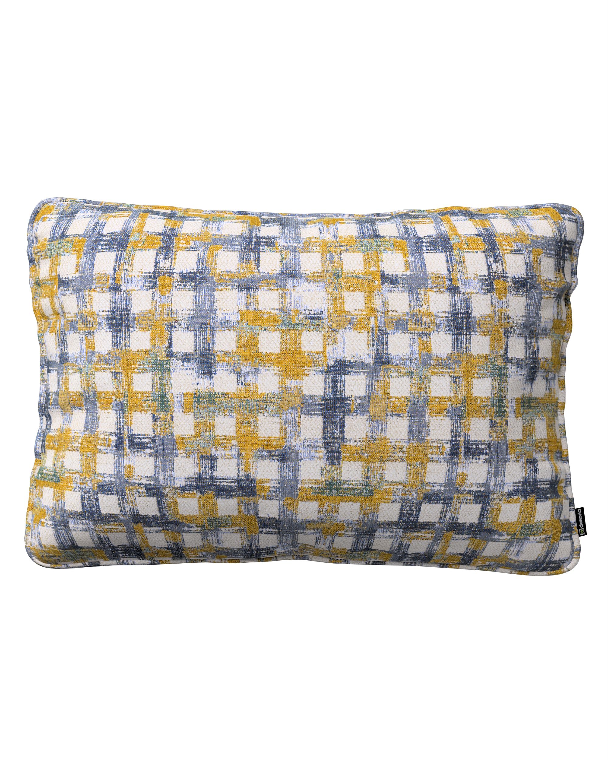 Kissenhülle Gabi mit Paspel 60x40cm Farbe blau Stoff strukturiert, gemustert