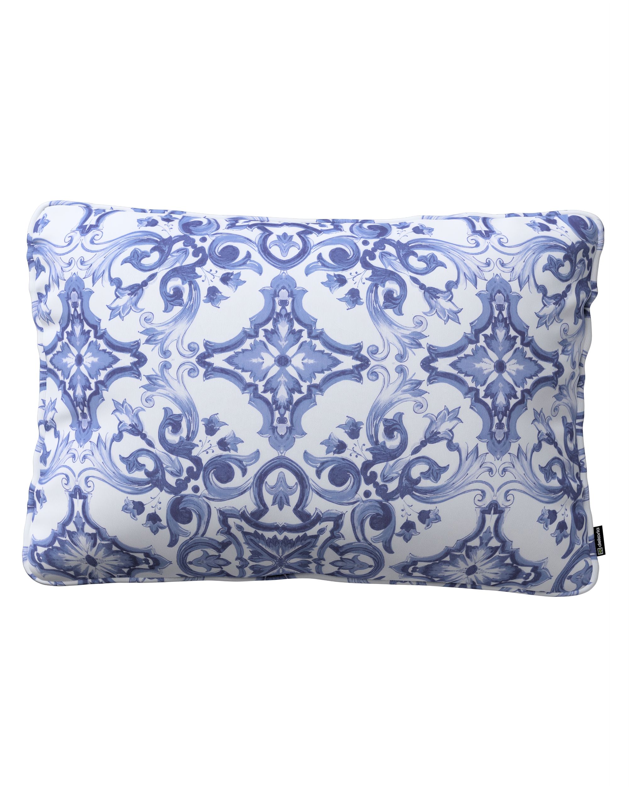 Kissenhülle Gabi mit Paspel 60x40cm Farbe blau Stoff gemustert