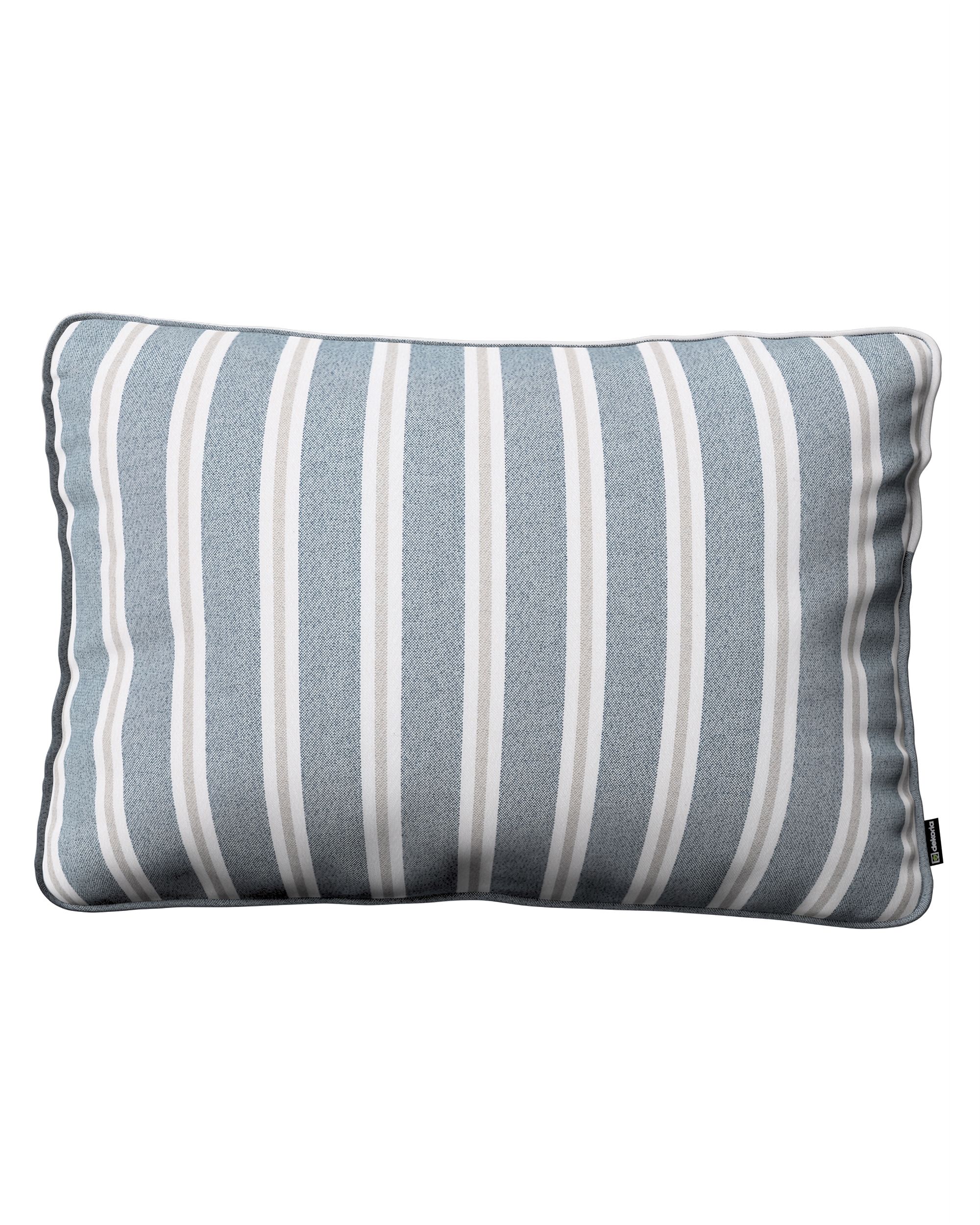 Kissenhülle Gabi mit Paspel 60x40cm Farbe blau Stoff strukturiert, gemustert