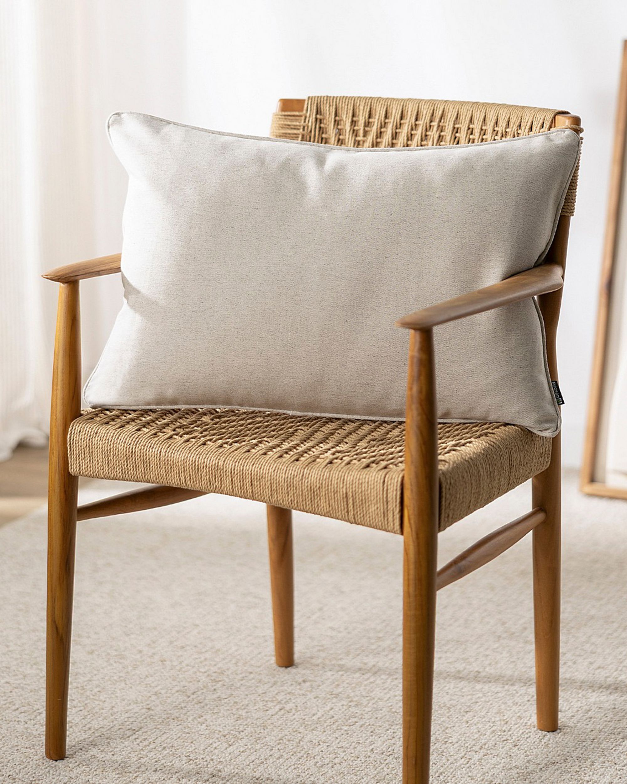 Kissenhülle Gabi mit Paspel 60x40cm Farbe beige Stoff strukturiert (hover)
