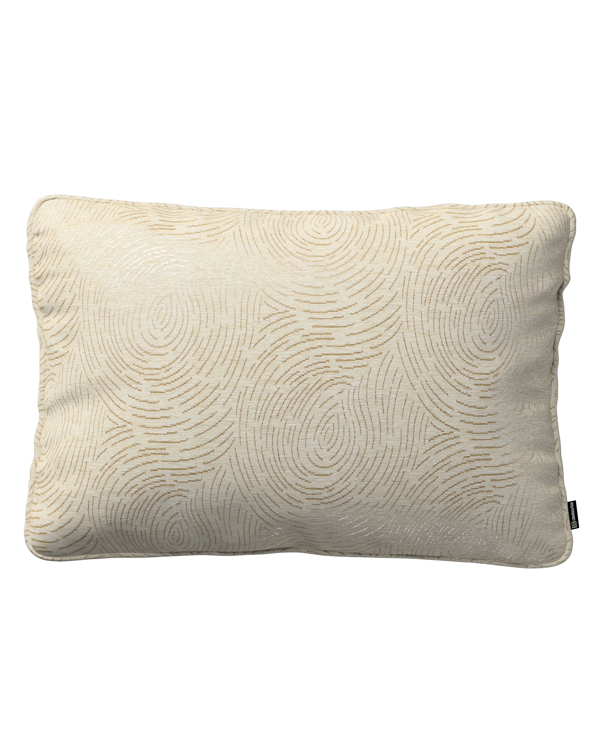 Kissenhülle Gabi mit Paspel 60x40cm Farbe beige Stoff glänzend, strukturiert, gemustert