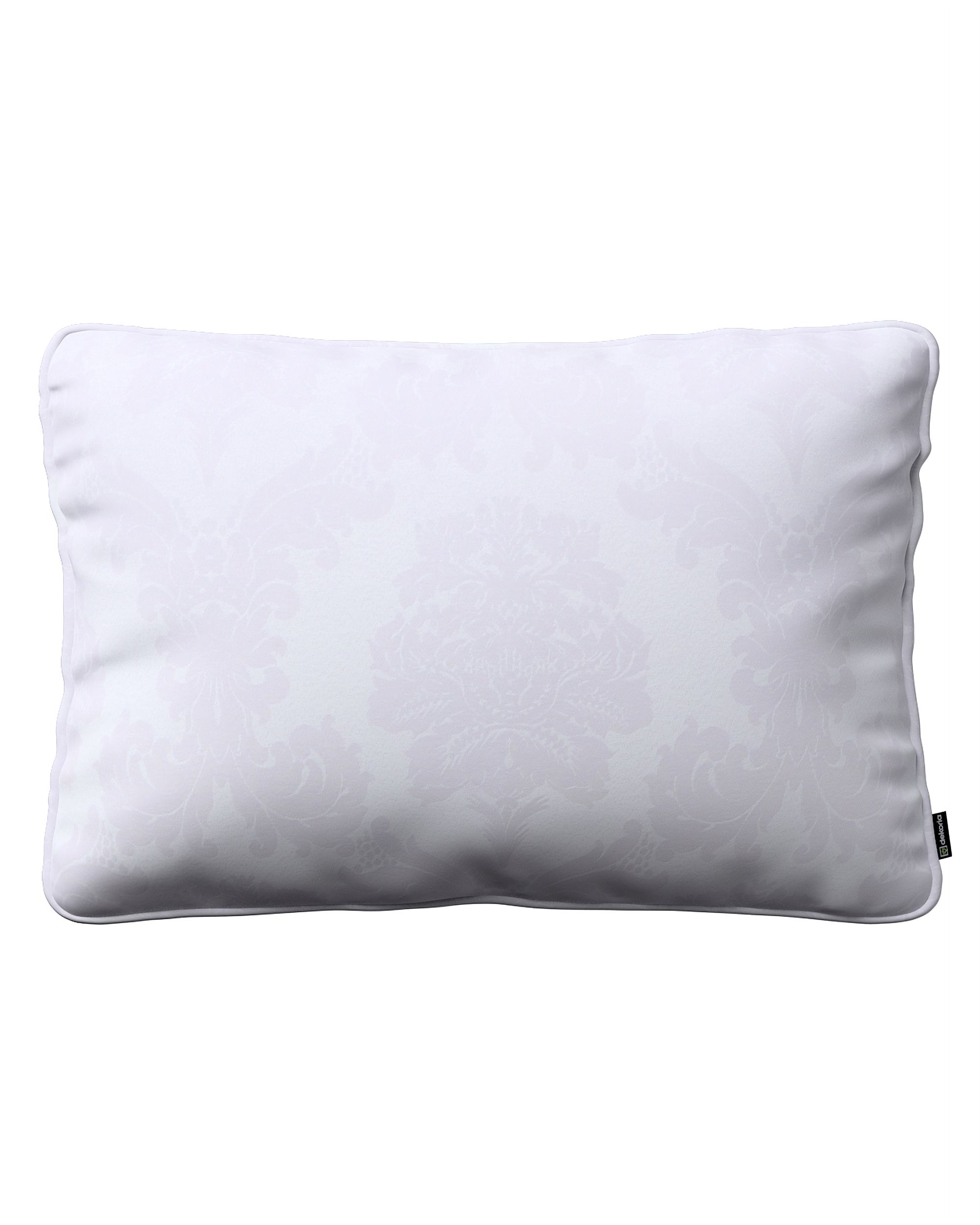 Kissenhülle Gabi mit Paspel 60x40cm Farbe weiß Stoff glänzend, strukturiert, gemustert