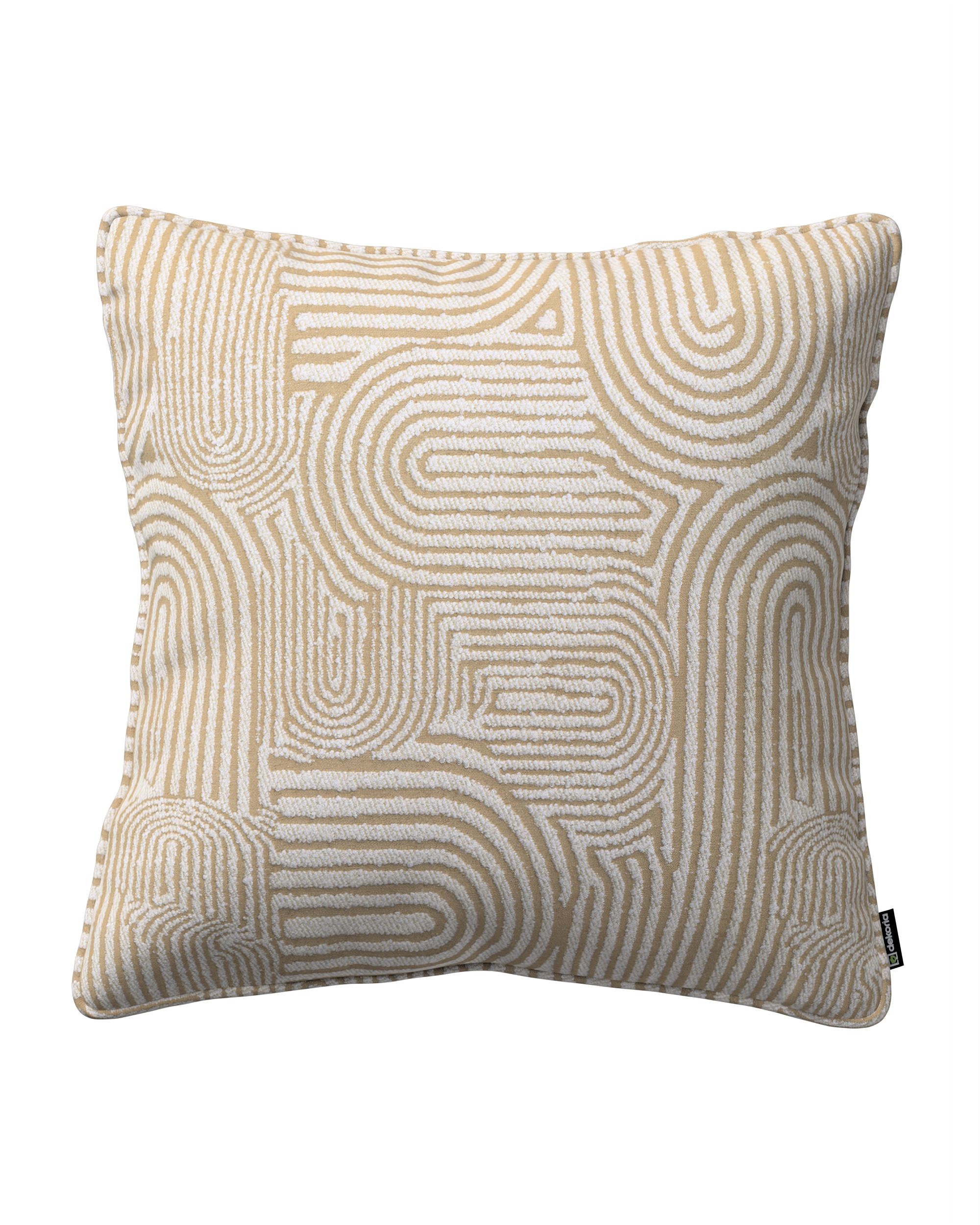 Kissenhülle Gabi mit Paspel Farbe beige Stoff strukturiert, gemustert