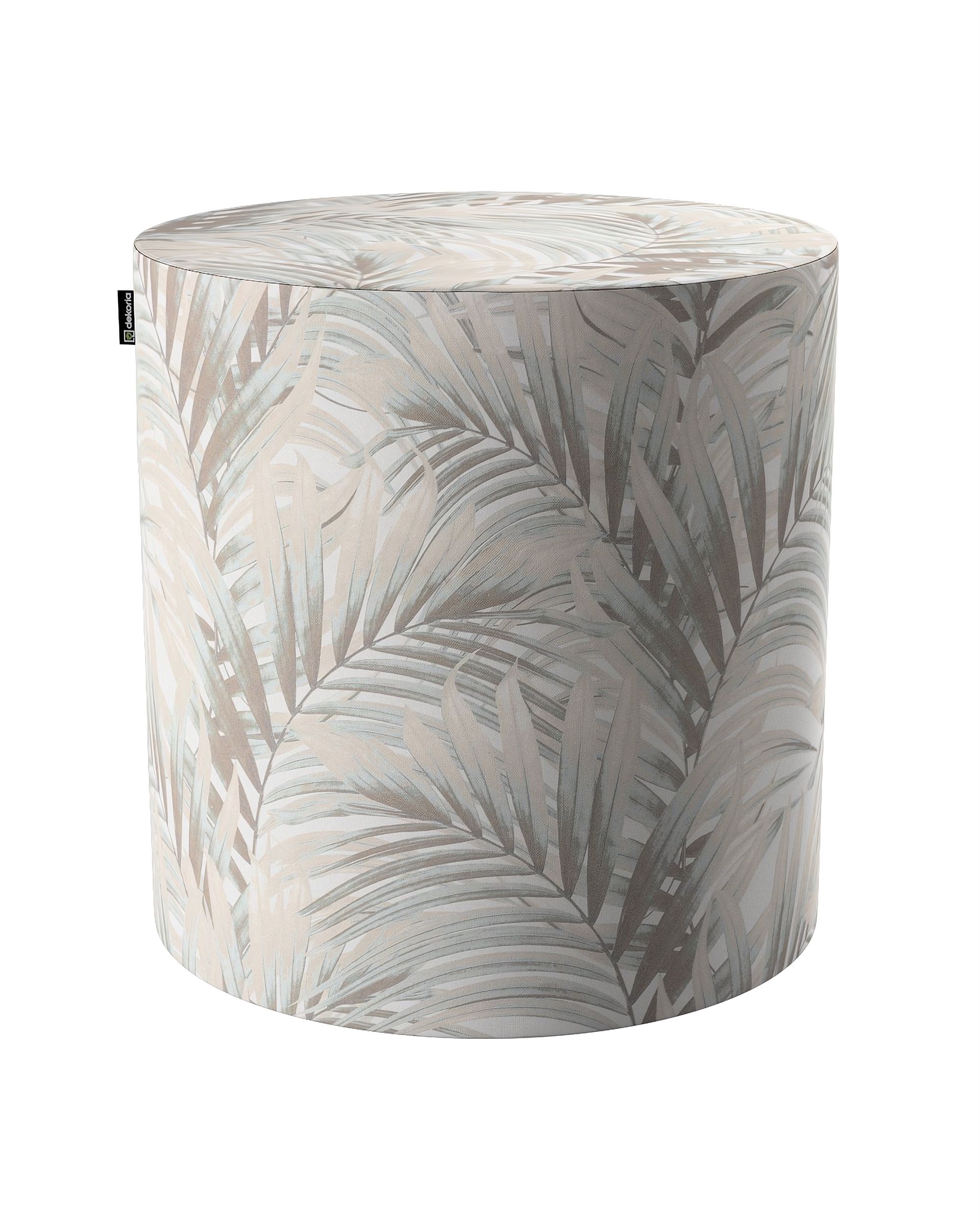 Pouf Barrel Farbe beige Stoff gemustert
