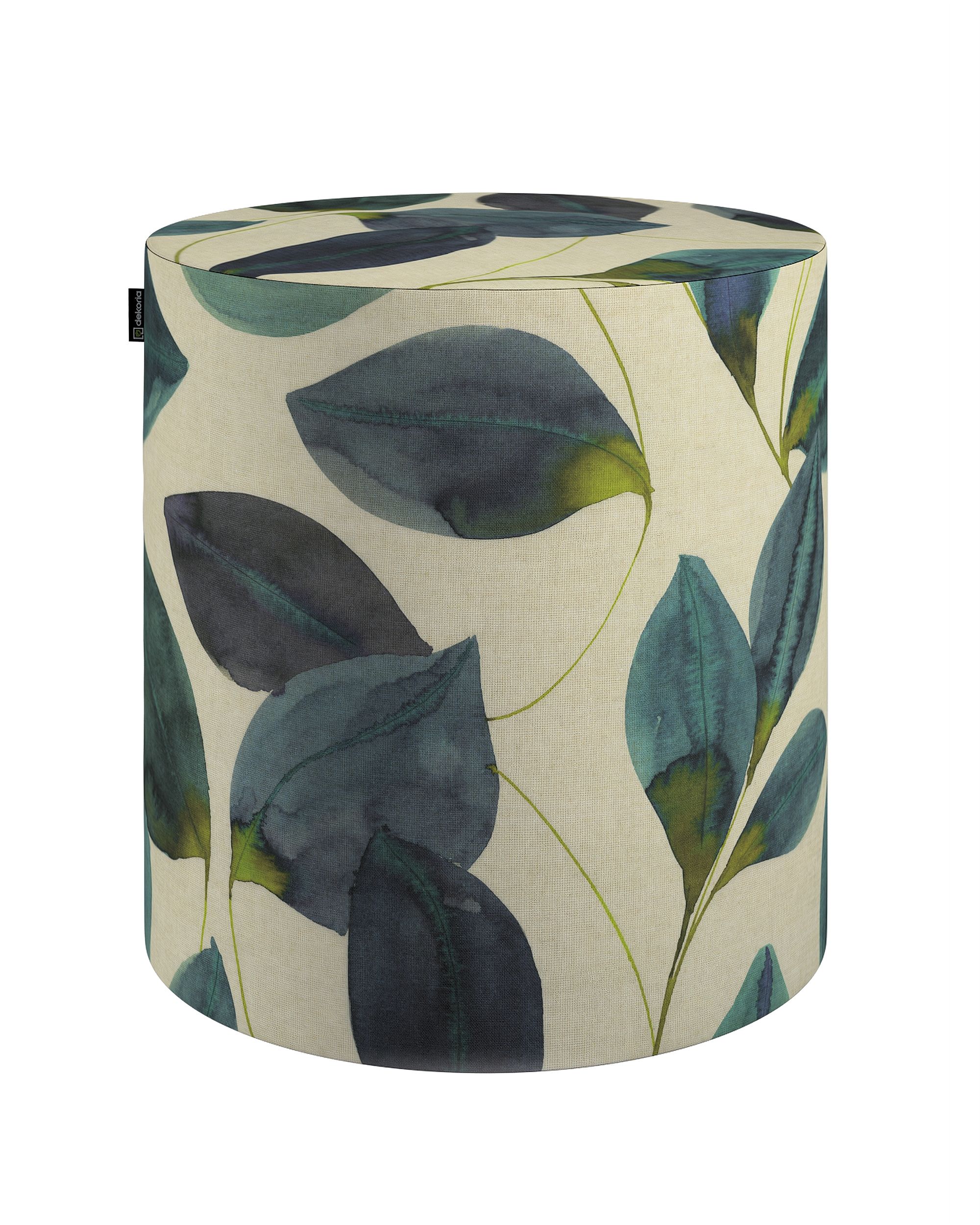 Pouf Barrel Farbe grün Stoff gemustert