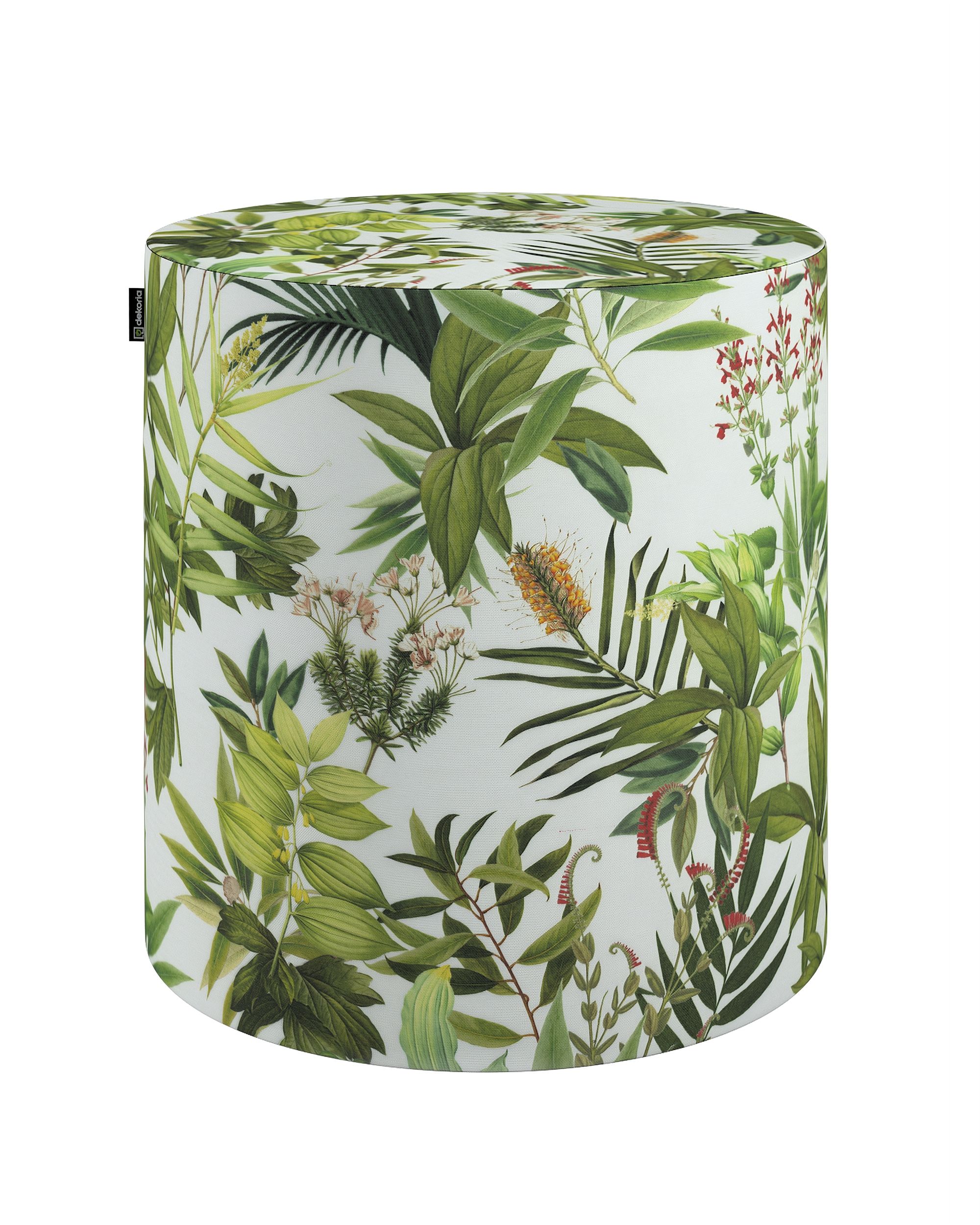Pouf Barrel Farbe grün Stoff gemustert