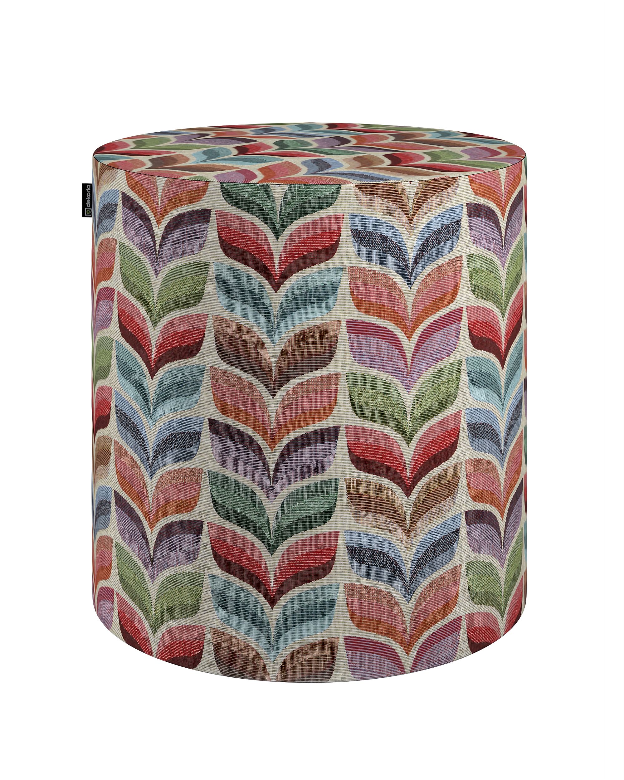 Pouf Barrel Farbe bunt Stoff strukturiert, gemustert