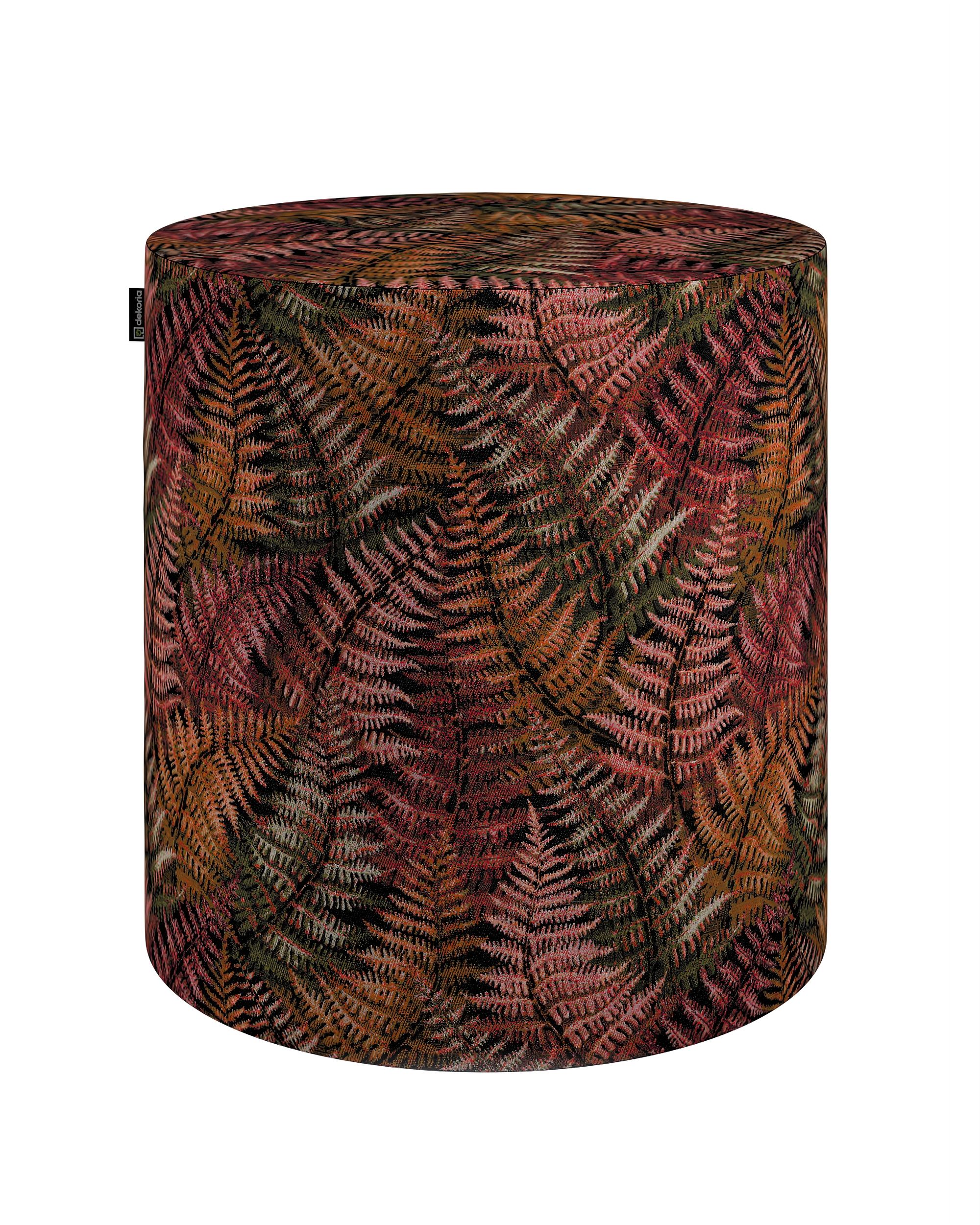 Pouf Barrel Farbe bordeaux Stoff strukturiert, gemustert