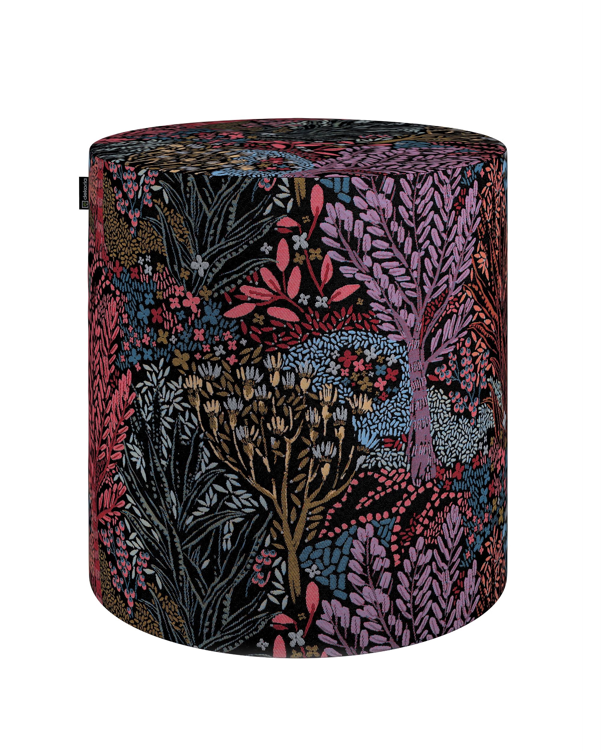 Pouf Barrel Farbe bunt Stoff strukturiert, gemustert