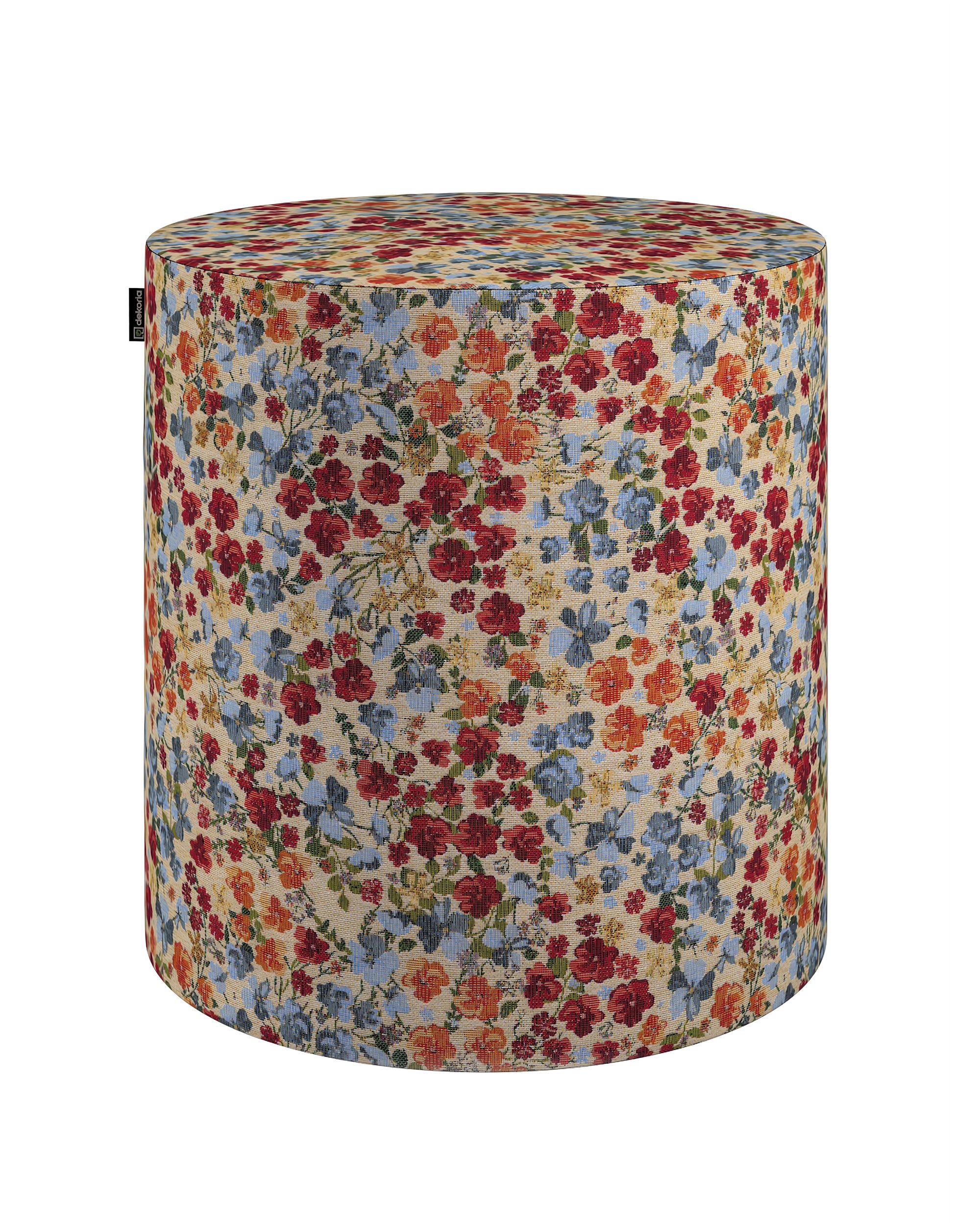 Pouf Barrel Farbe bunt Stoff strukturiert, gemustert