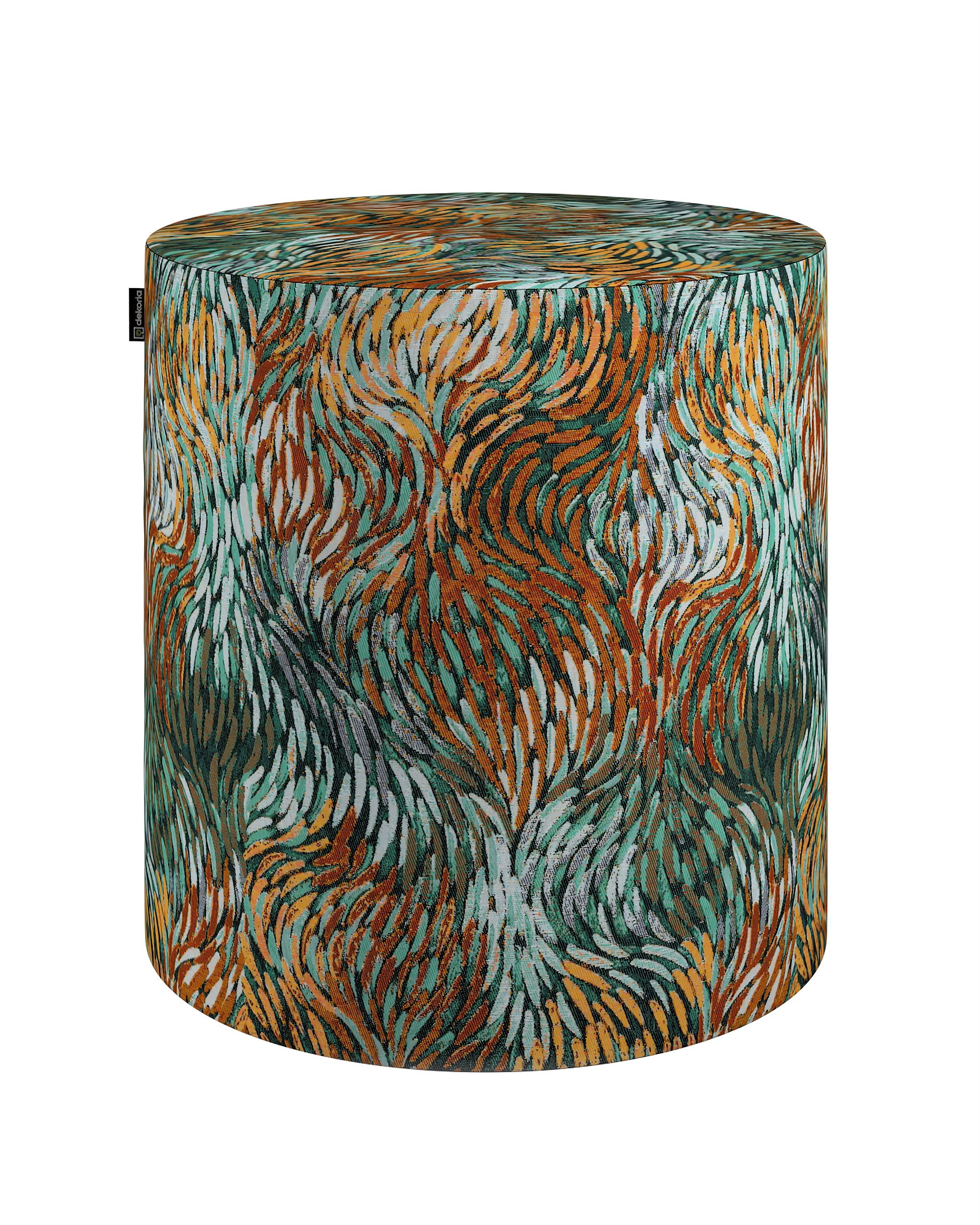 Pouf Barrel Farbe bunt Stoff strukturiert, gemustert