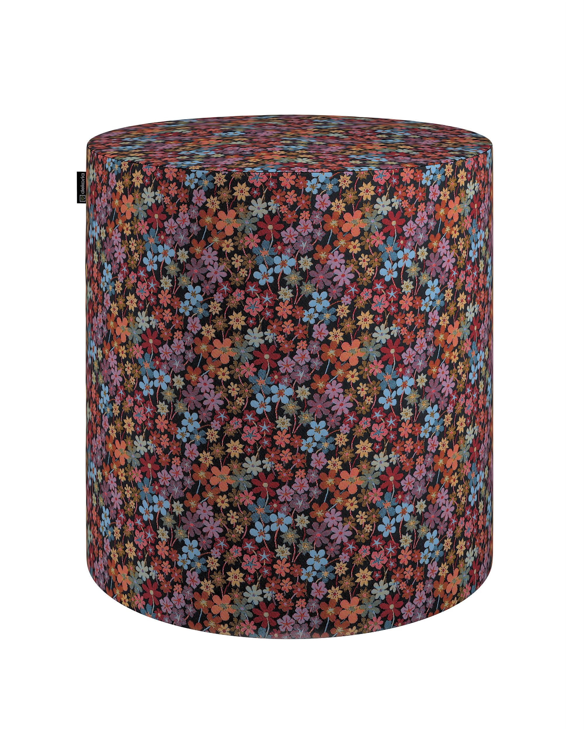 Pouf Barrel Farbe bunt Stoff strukturiert, gemustert