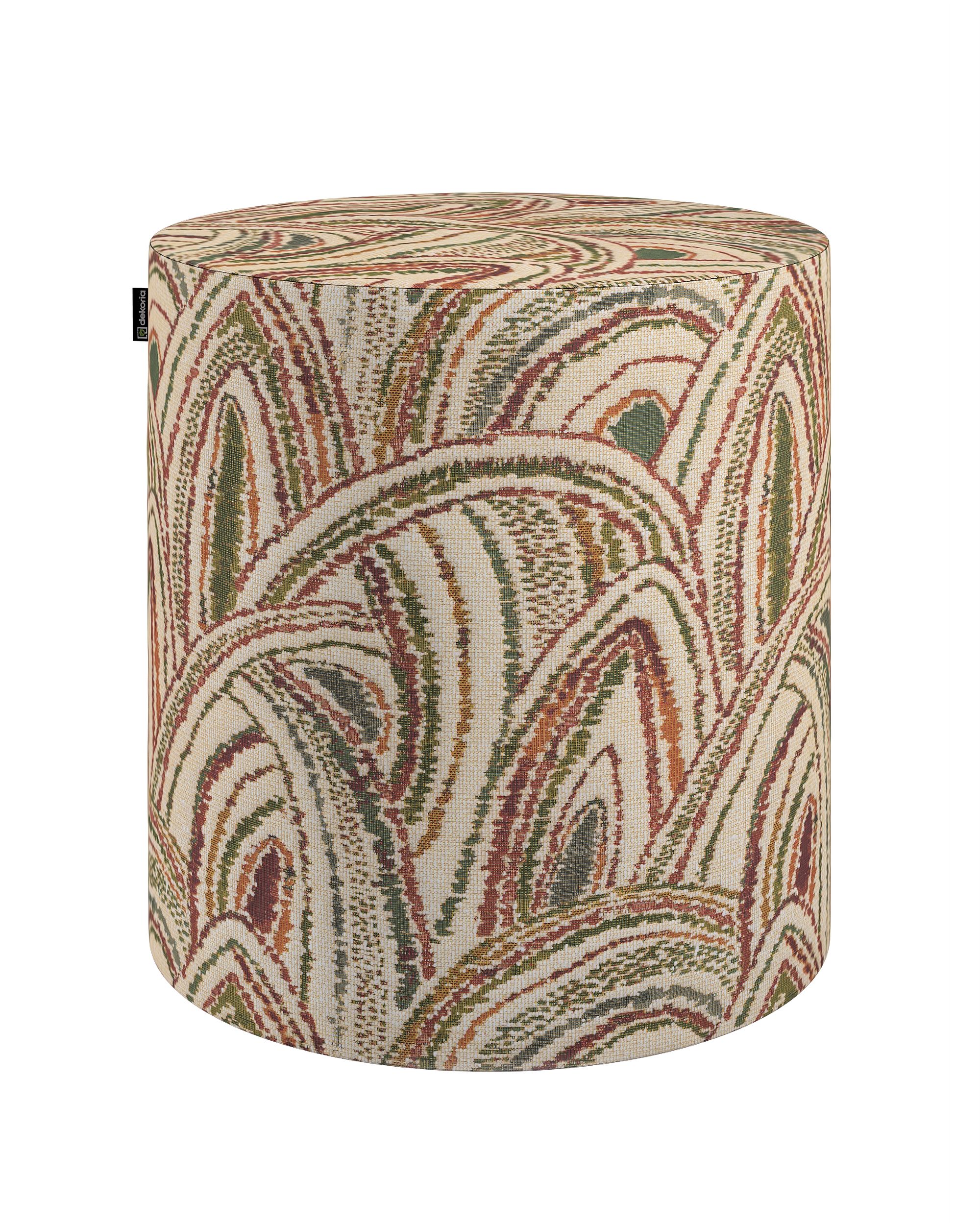 Pouf Barrel Farbe bunt Stoff strukturiert, gemustert