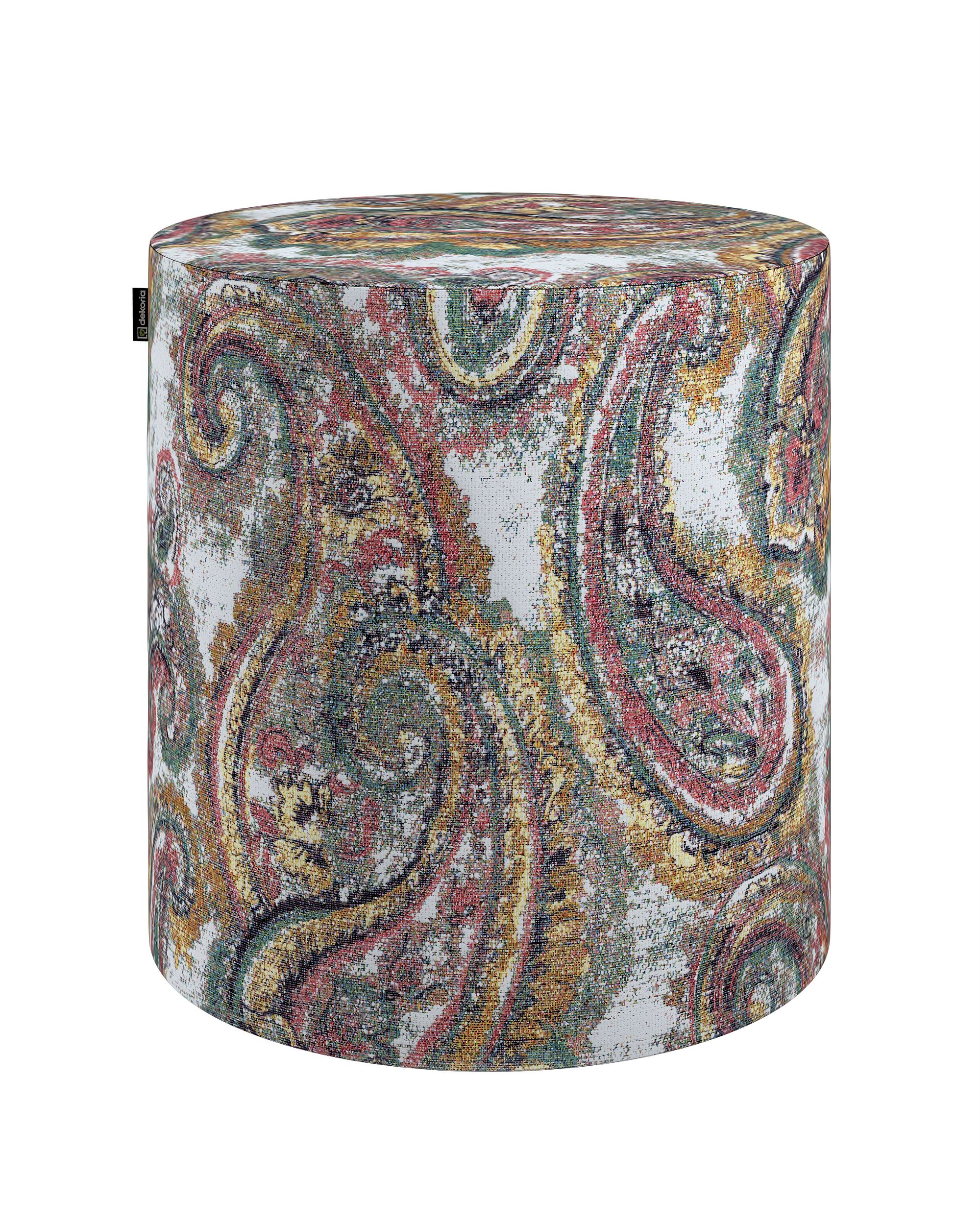 Pouf Barrel Farbe bunt Stoff strukturiert, gemustert