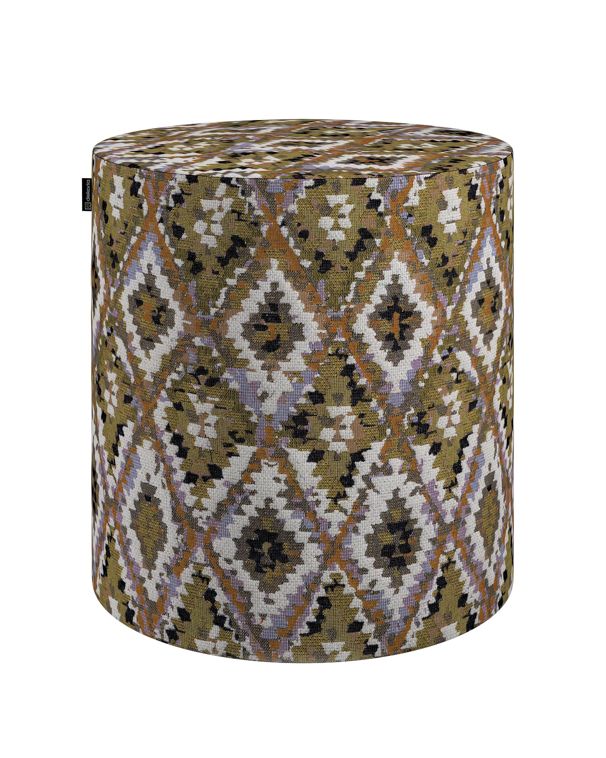 Pouf Barrel Farbe bunt Stoff strukturiert, gemustert