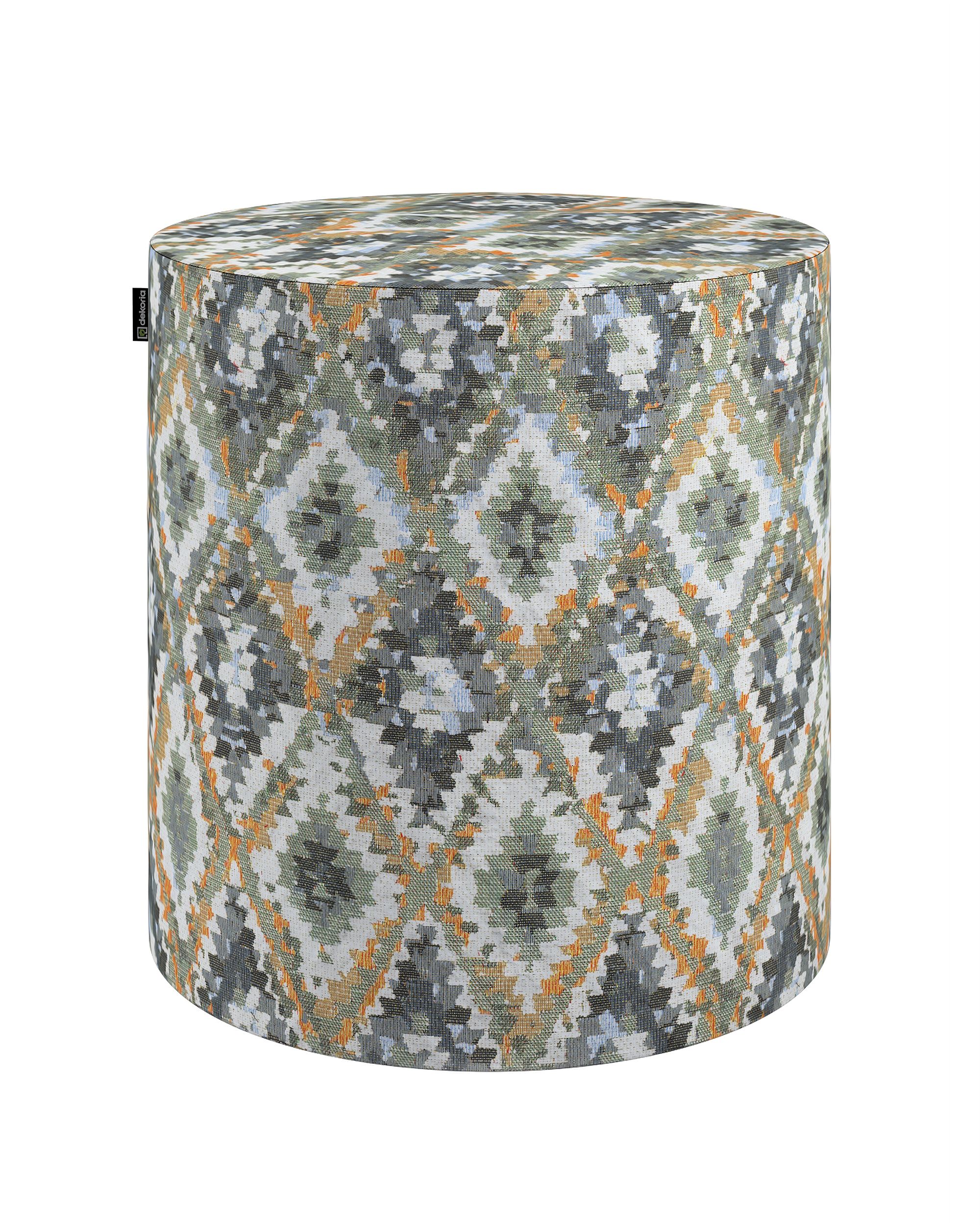 Pouf Barrel Farbe blau Stoff strukturiert, gemustert