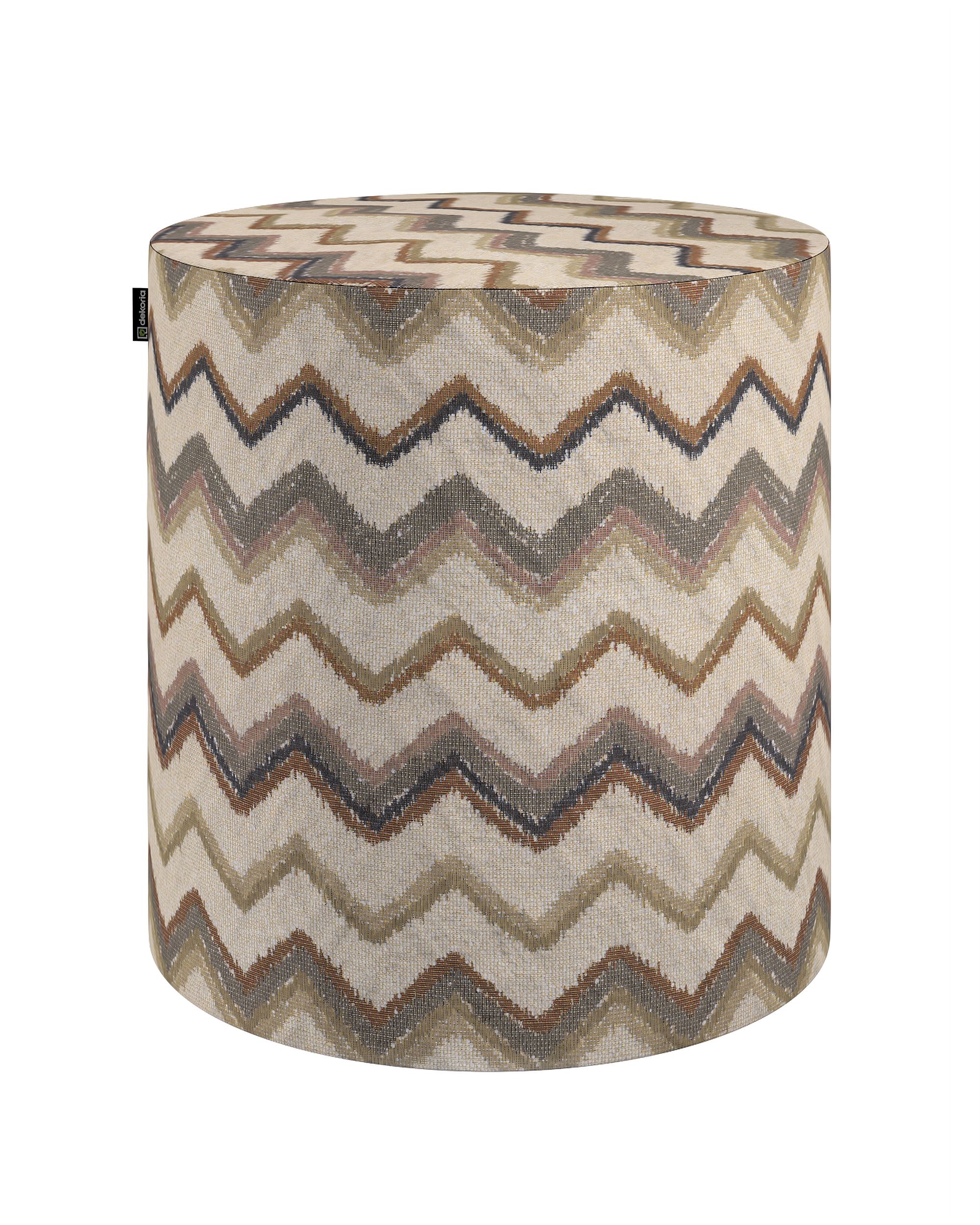 Pouf Barrel Farbe beige Stoff strukturiert, gemustert